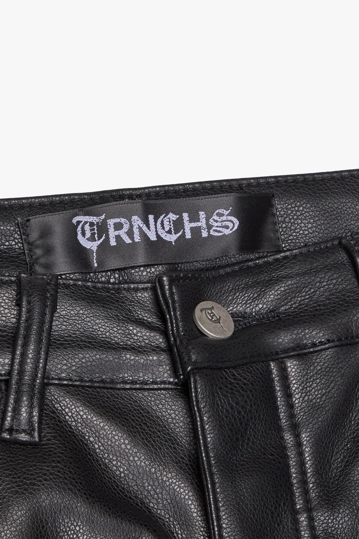 KHURASAN Black Leather Denim-