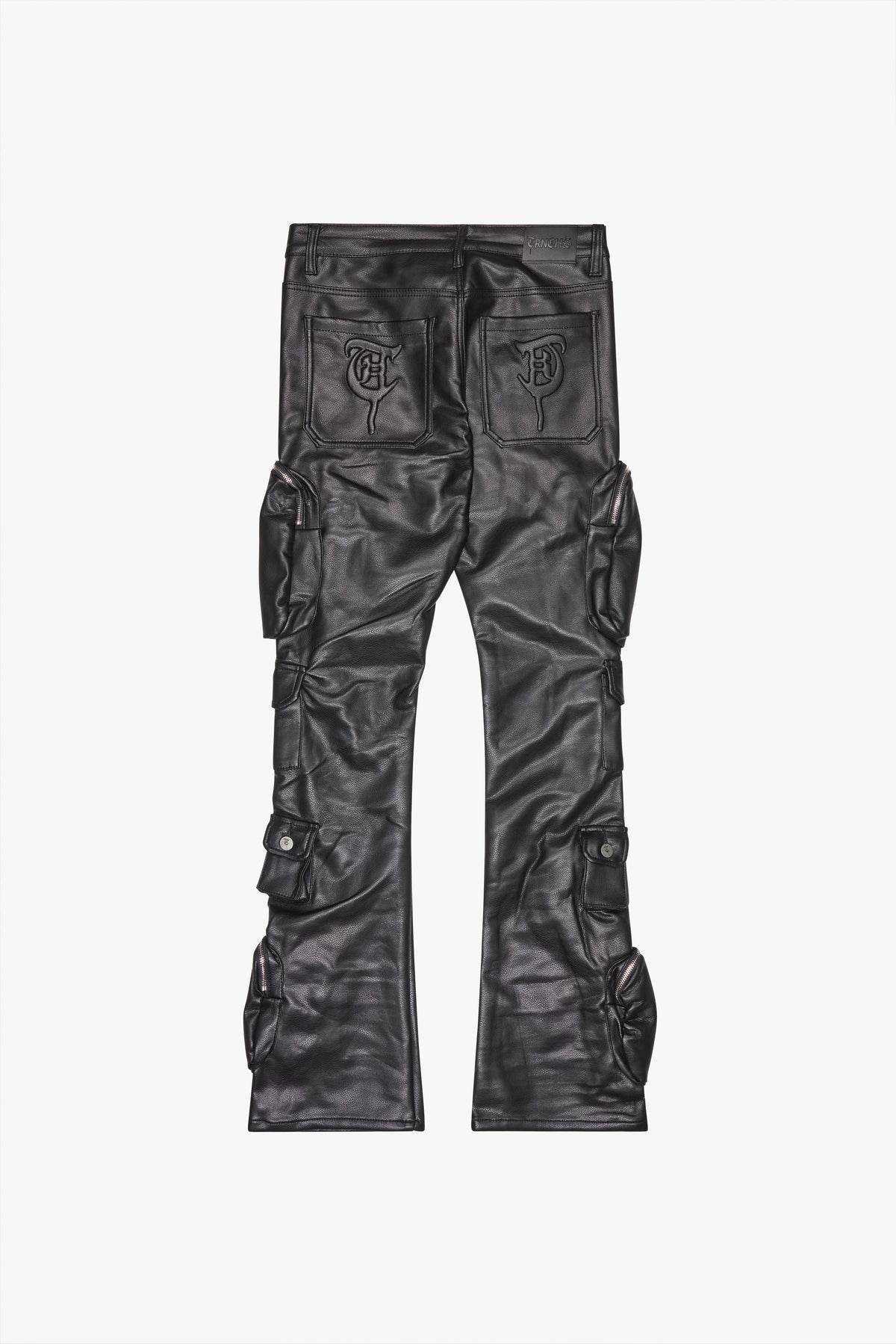 KHURASAN Black Leather Denim-
