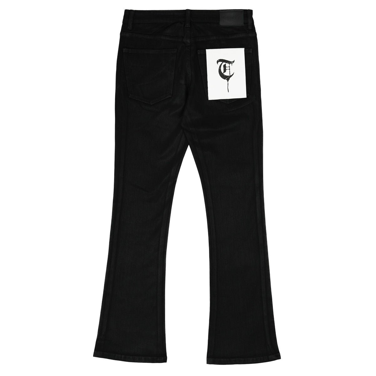 NIGHT-CODE Black WAXED Stacked Denim -