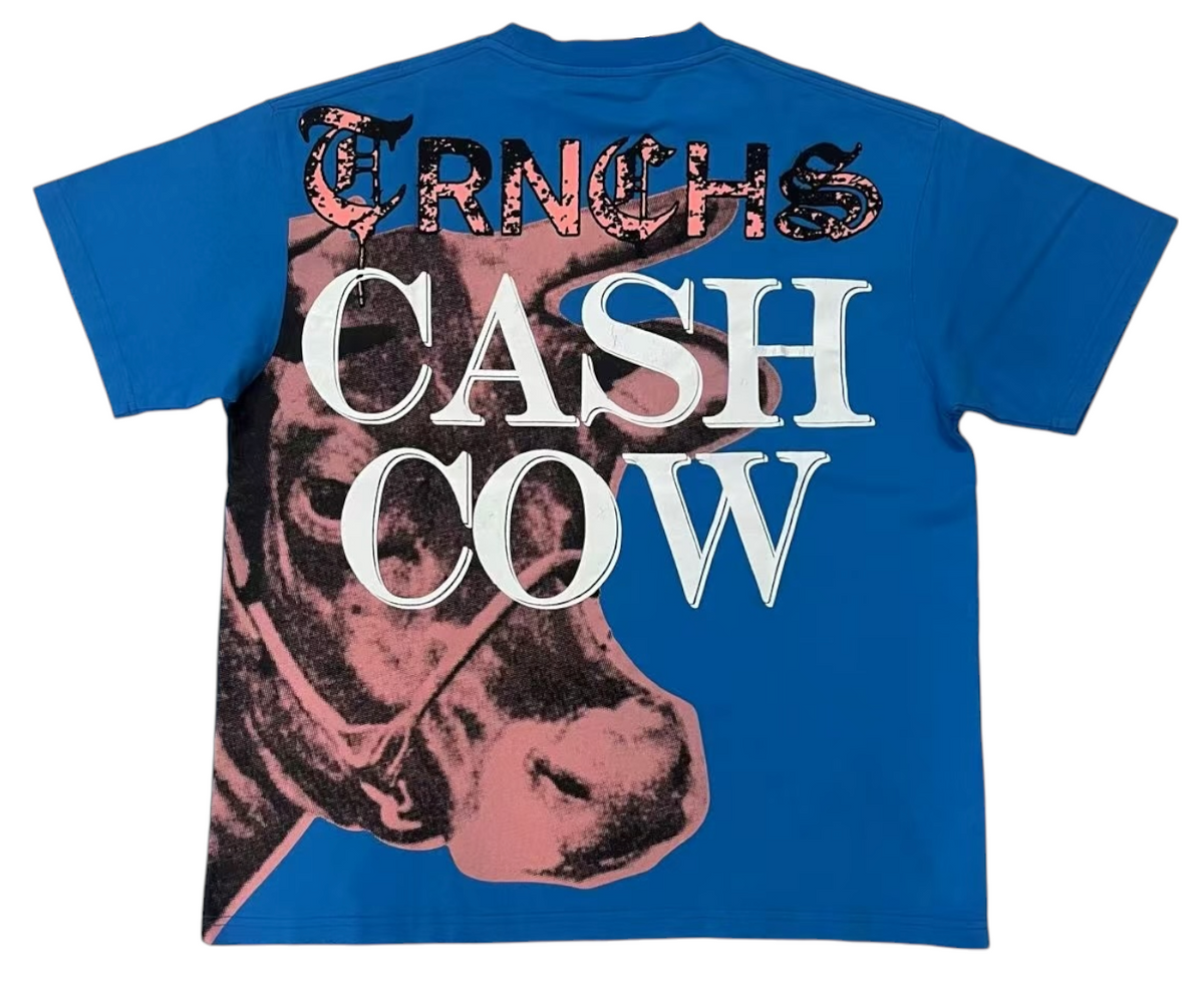 "CASH COW" Himmelblaues T-Shirt