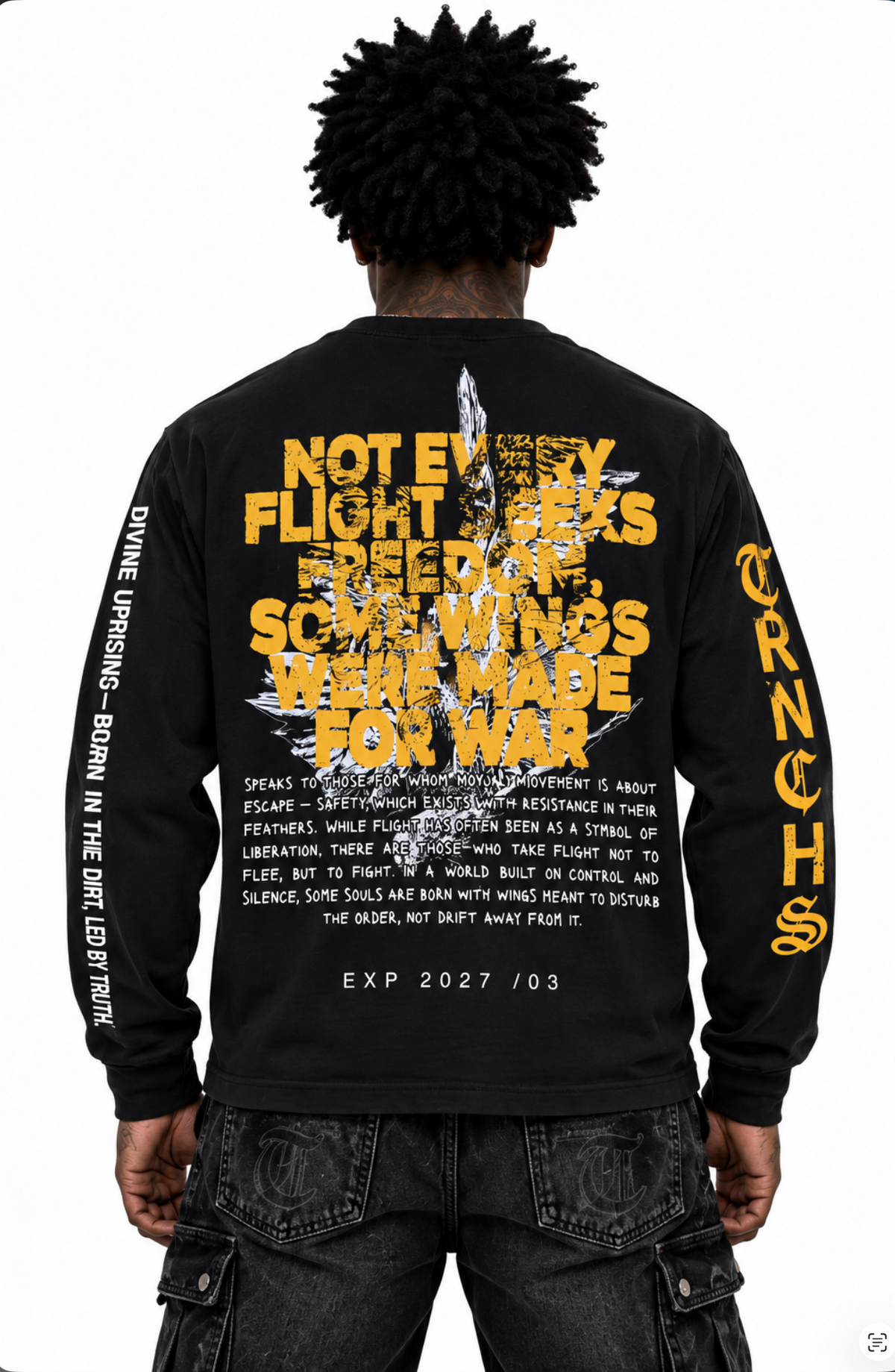 WINGS FOR WAR Black Long Sleeve-