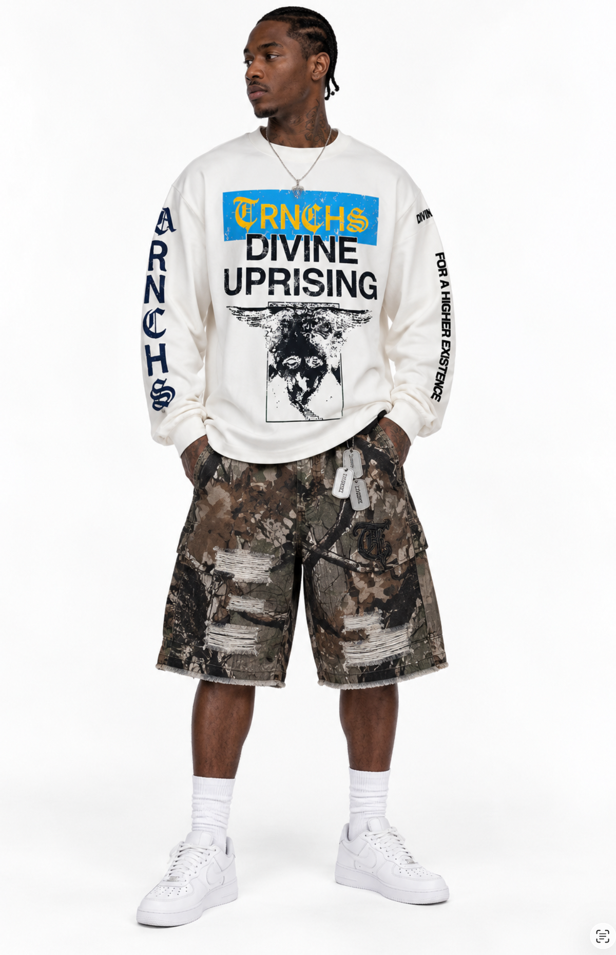 DIVINE UPRISING White Long Sleeve-