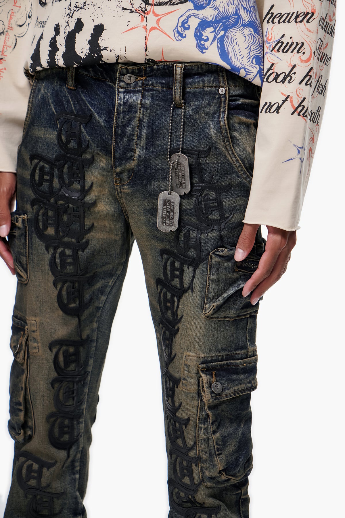 KHANDAQ Medium Blue Cargo Denim -