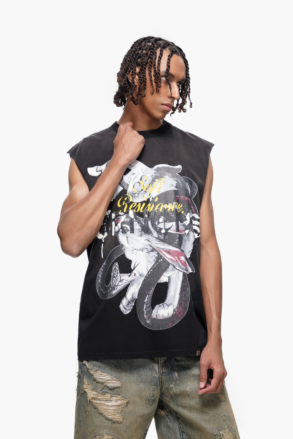 UNCHOSEN FIGHT Black Tank Top -