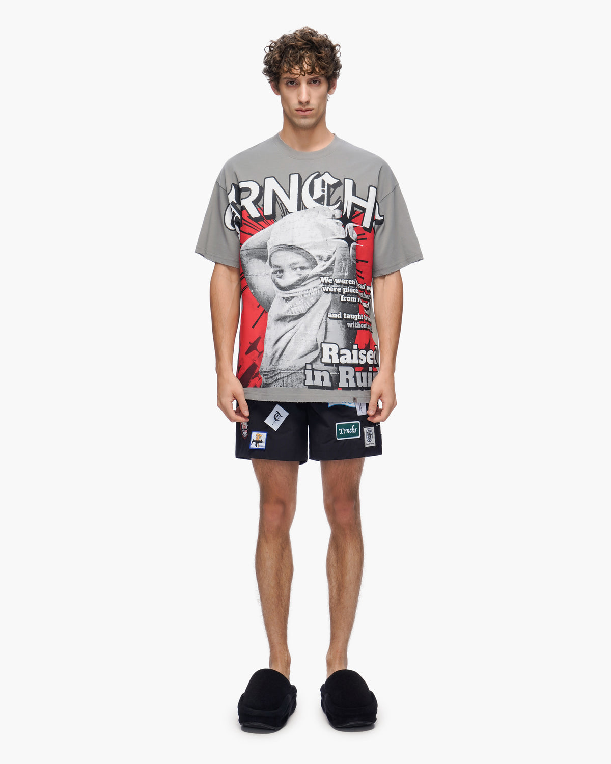RAISED IN RUIN Grey Tee -