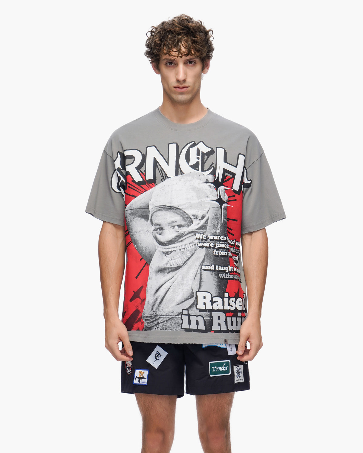 RAISED IN RUIN Grey Tee -
