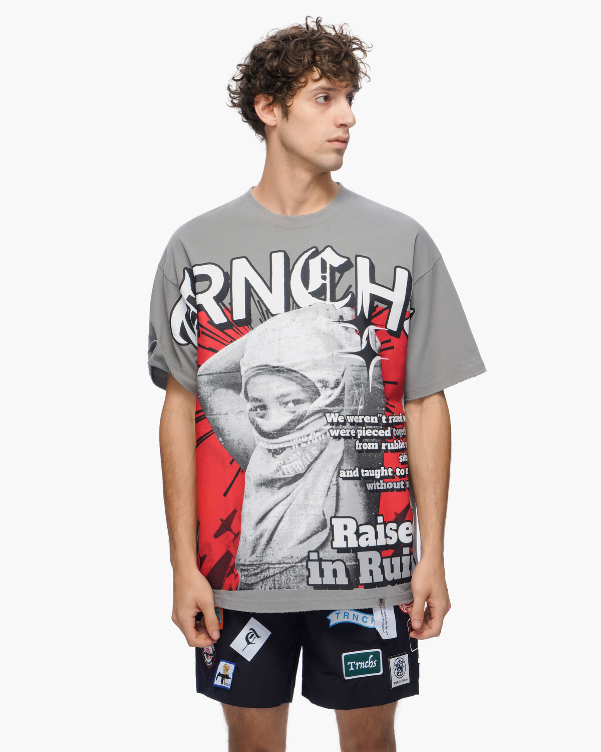 RAISED IN RUIN Grey Tee -
