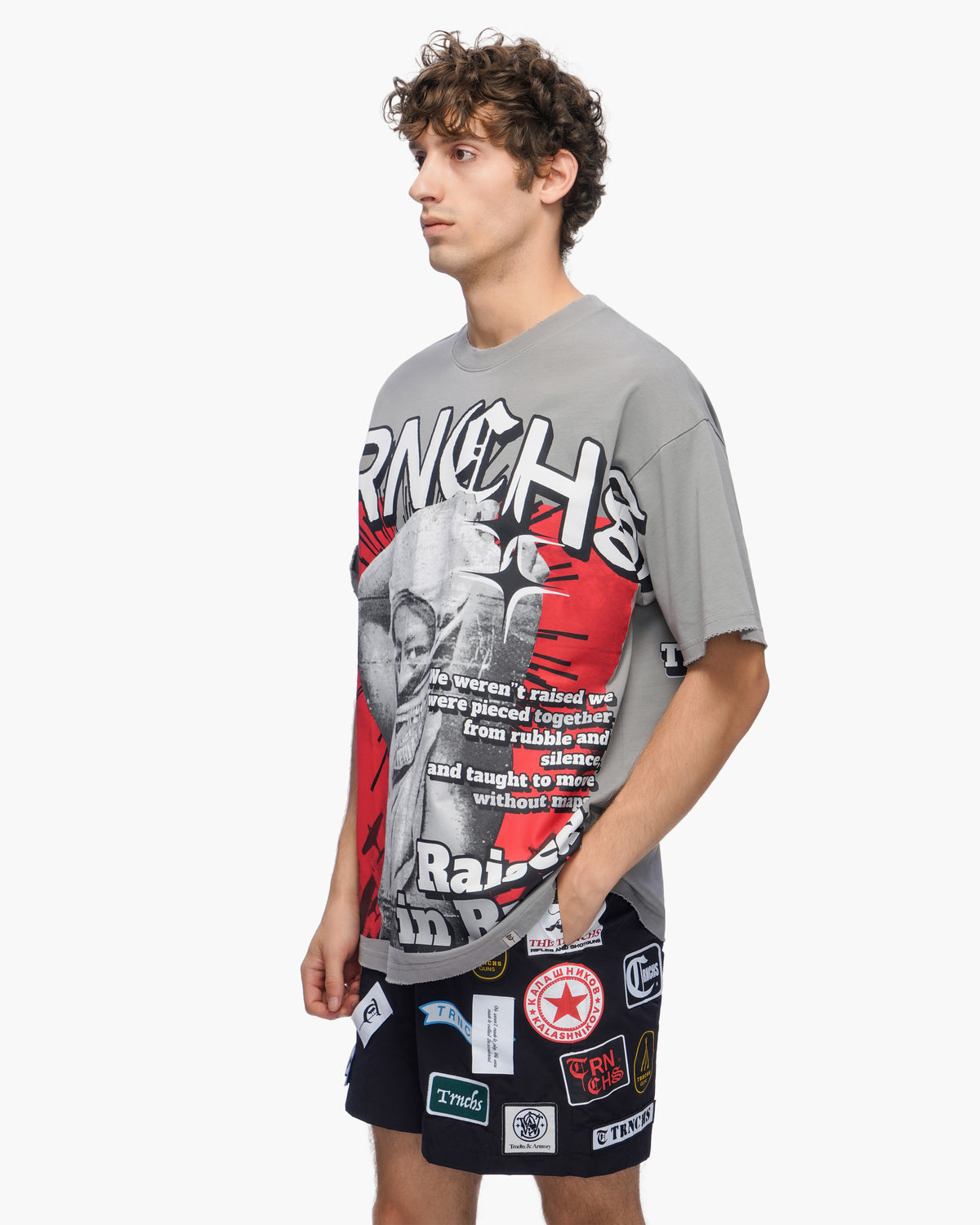 RAISED IN RUIN Grey Tee -