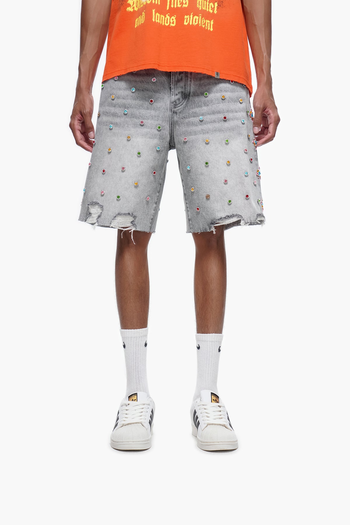 BOUNTY - Gray Wash Denim Shorts
