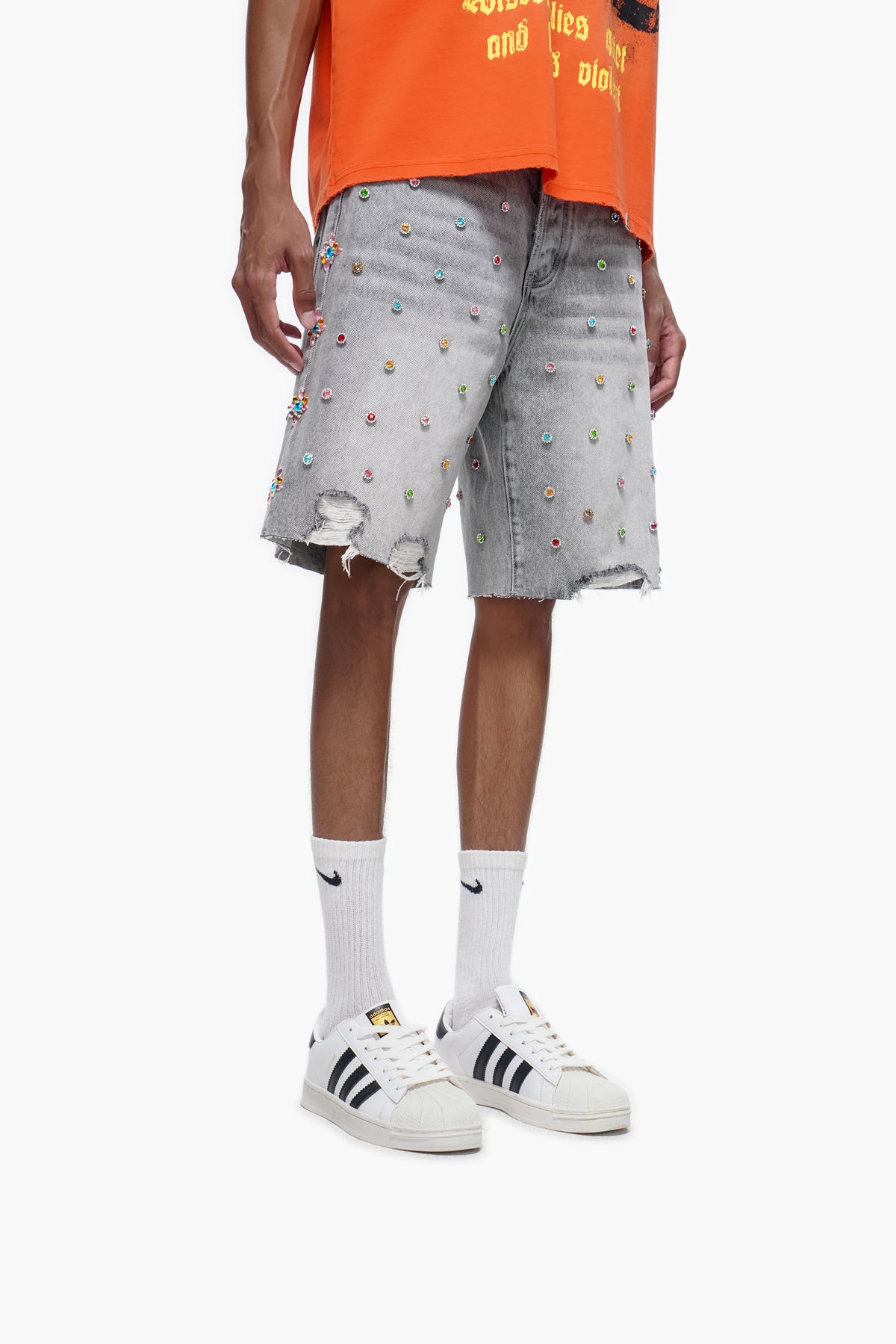 BOUNTY - Gray Wash Denim Shorts