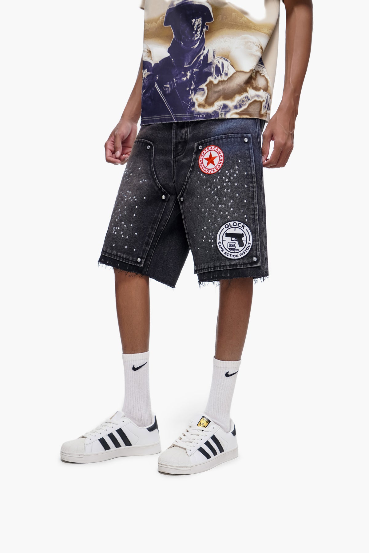 OPERATOR - Black Wash Denim Shorts-