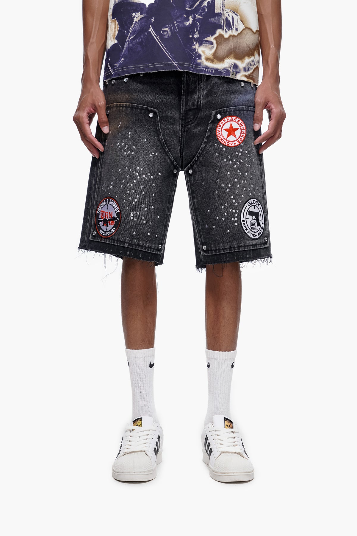 OPERATOR - Black Wash Denim Shorts-