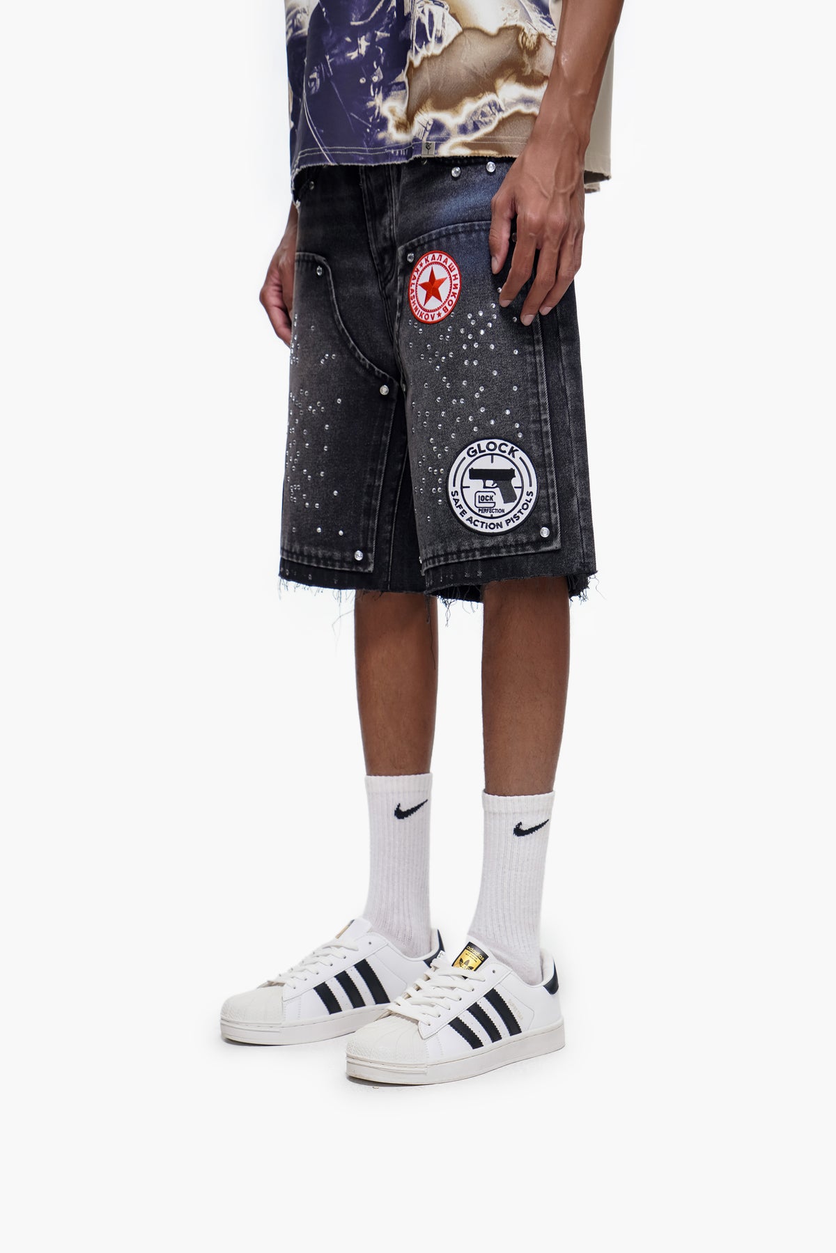 OPERATOR - Black Wash Denim Shorts-