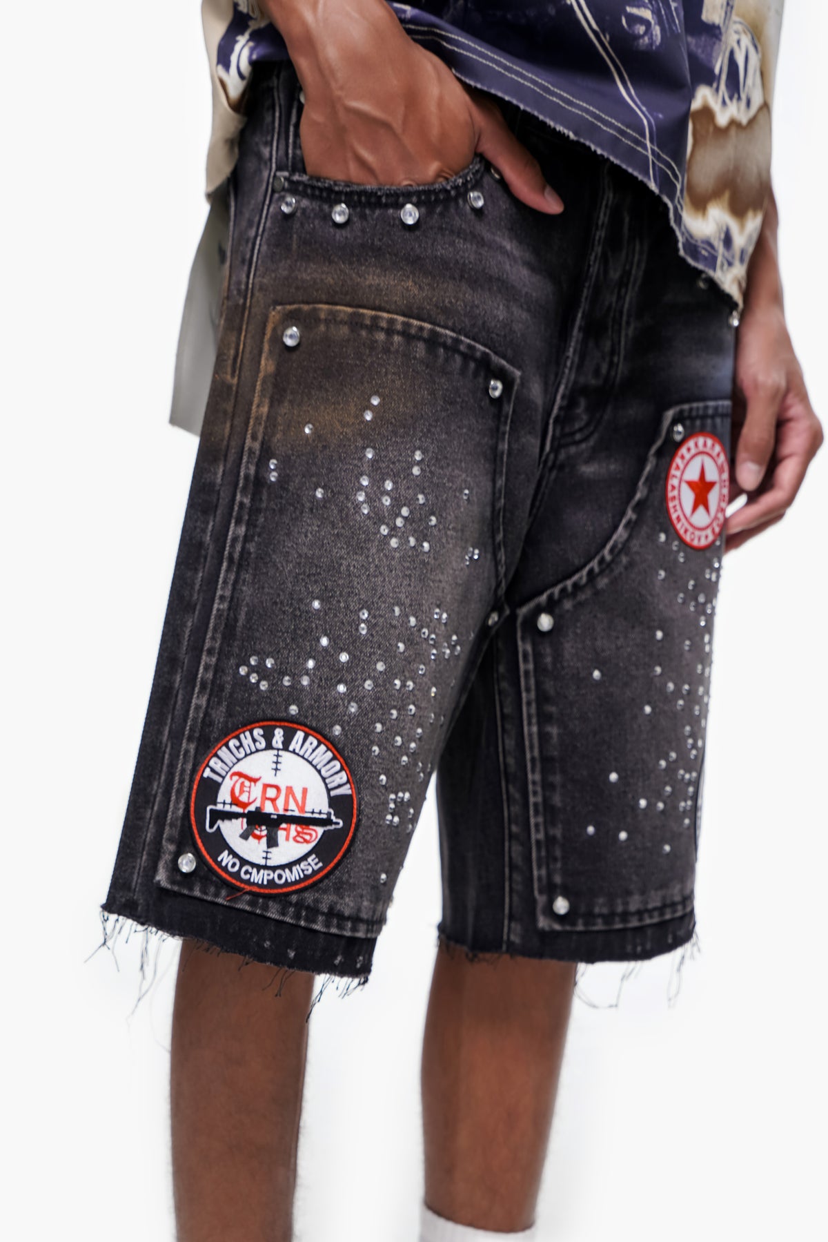 OPERATOR - Black Wash Denim Shorts-