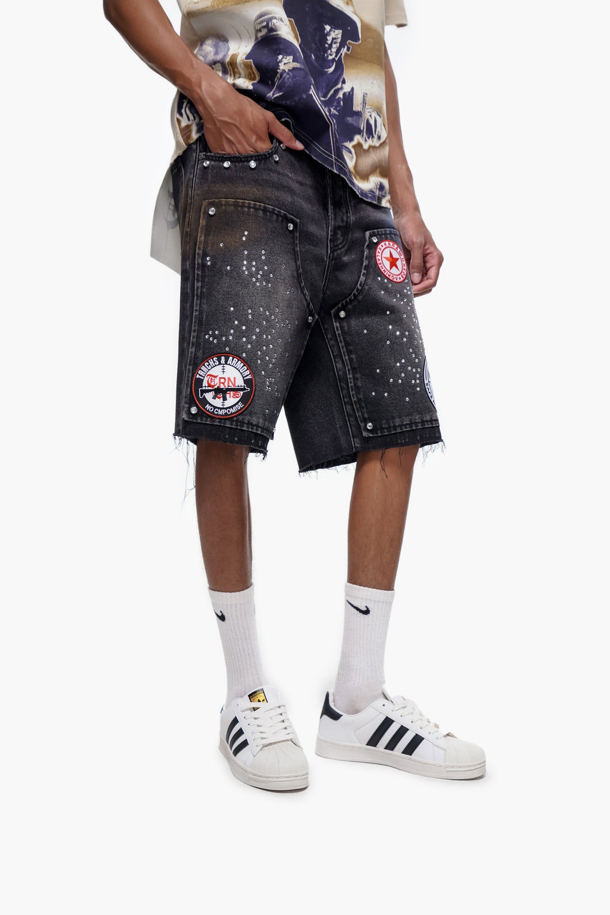 OPERATOR - Black Wash Denim Shorts-