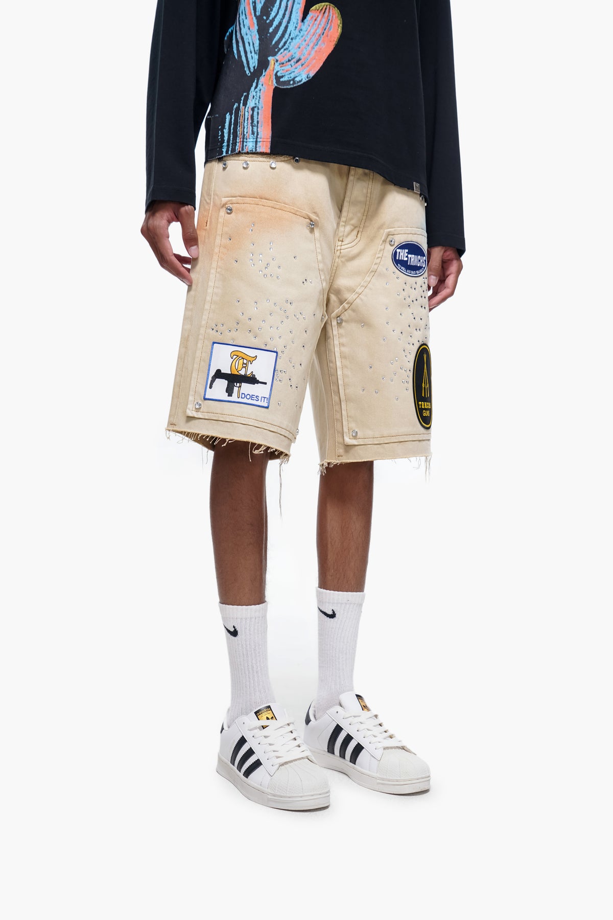OPERATOR - Khaki Wash Denim Shorts -