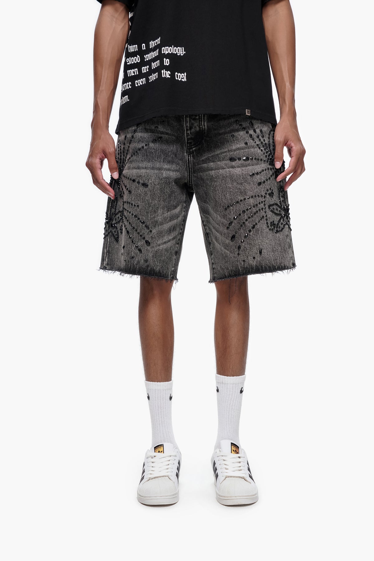VENOM - Gray Wash Denim Shorts