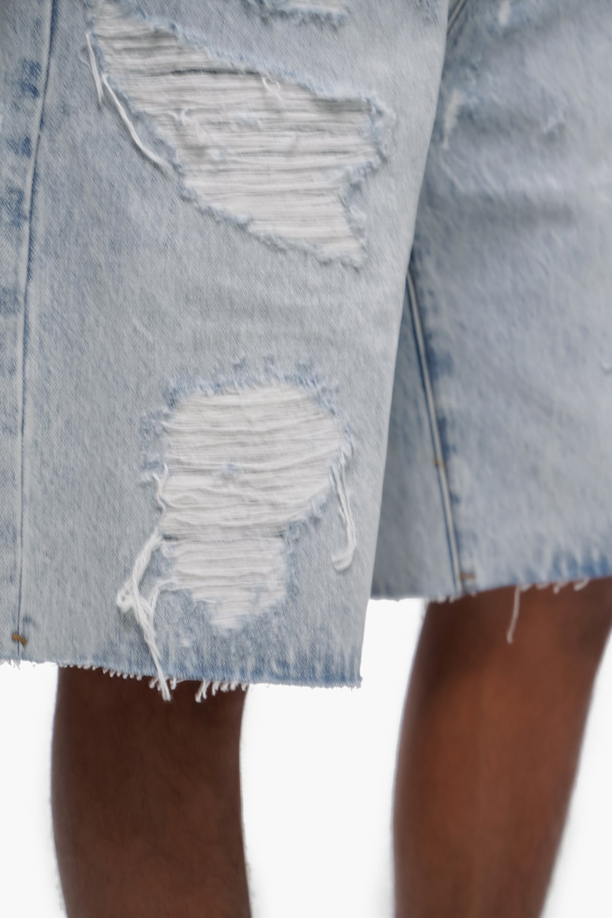 DISTRICT - Light Blue Wash Denim Shorts -