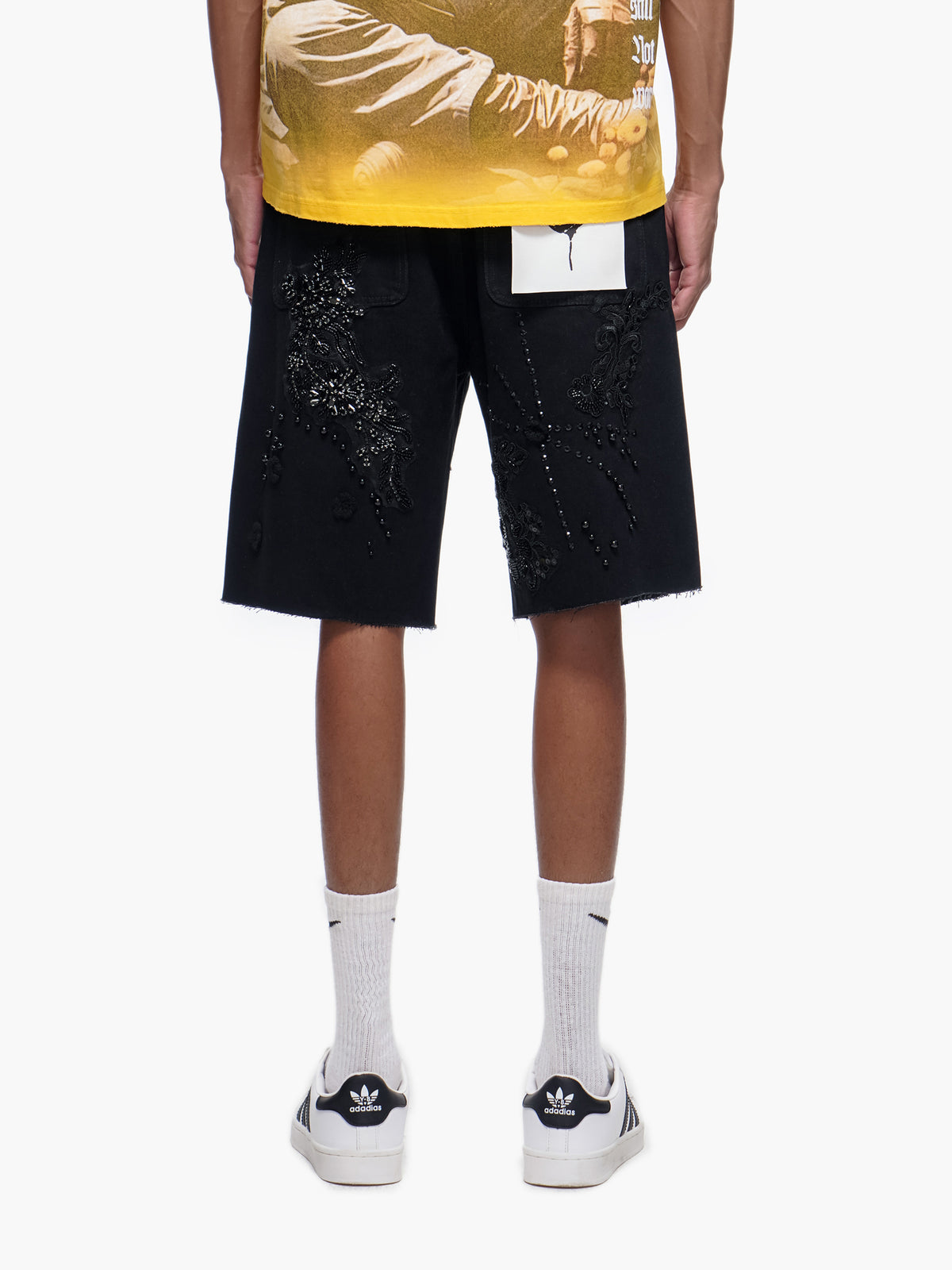 STITCHED - Black Denim Shorts