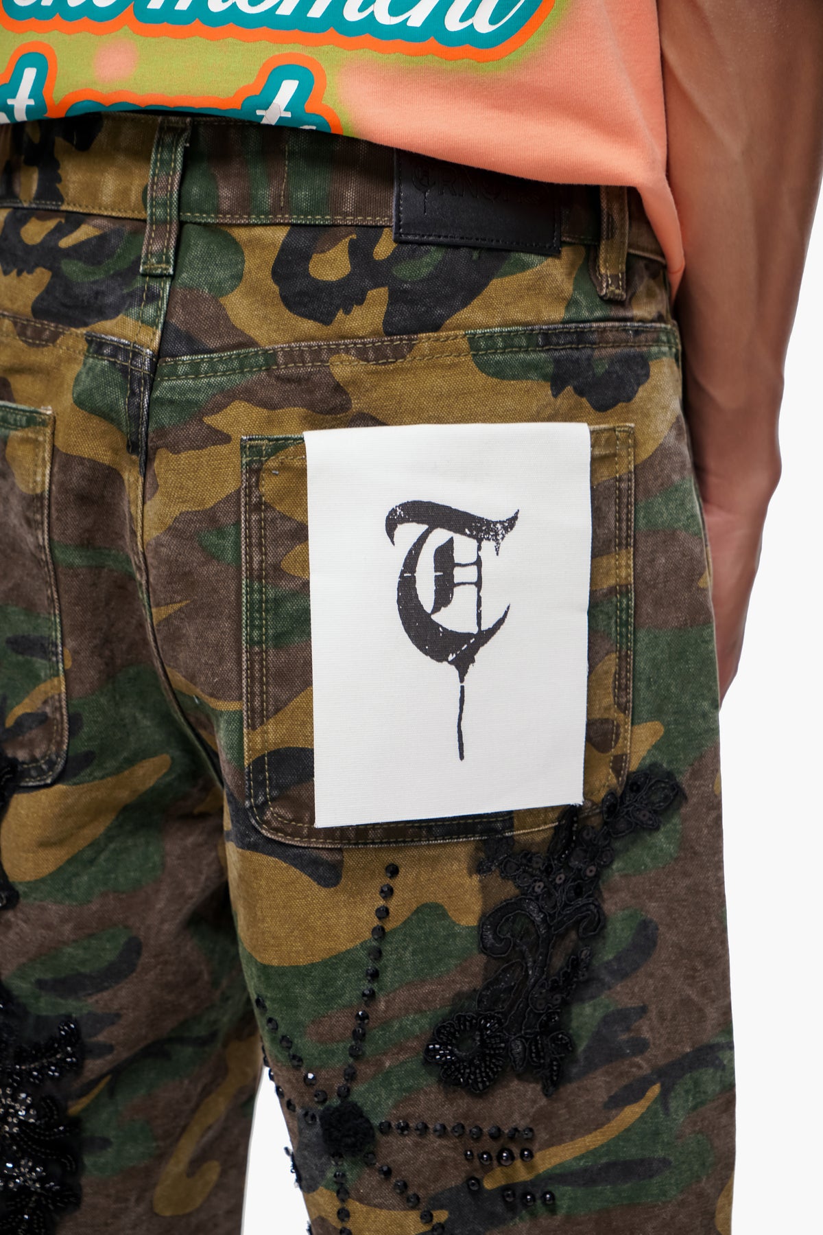 STITCHED - Camo Denim Shorts