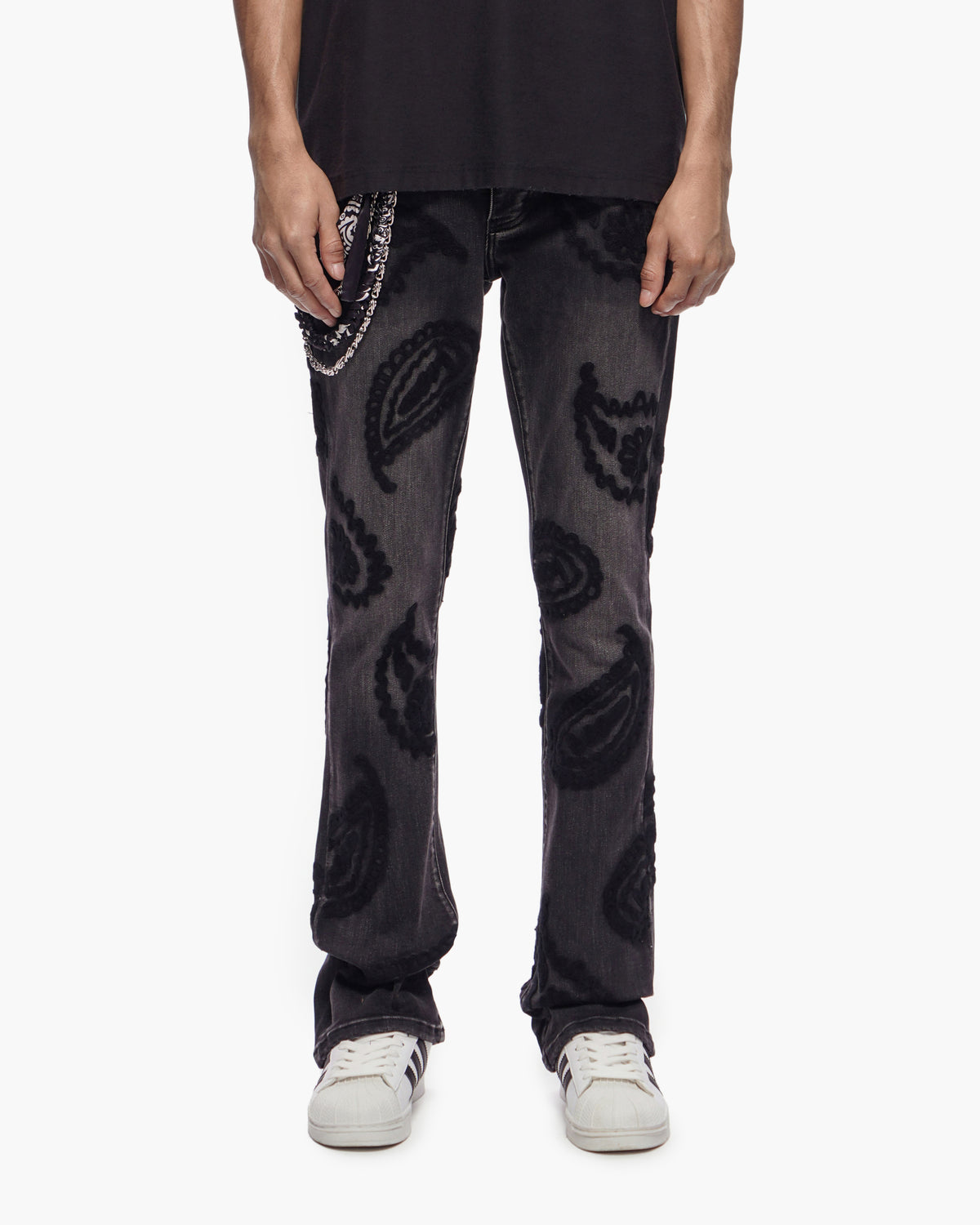 PAISLEY PANTS Black Wash Stacked Denim -