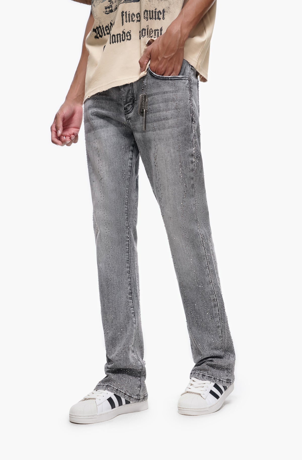 DICTATOR - Gray Wash Stacked Denim-