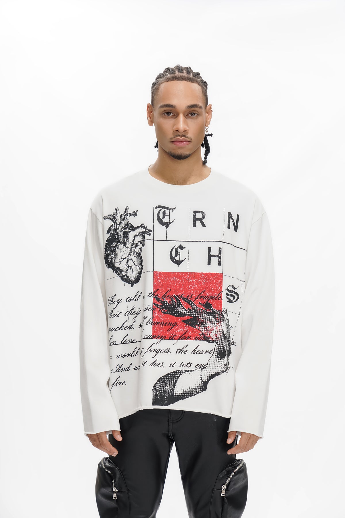 BURNING HEART White Long Sleeve-