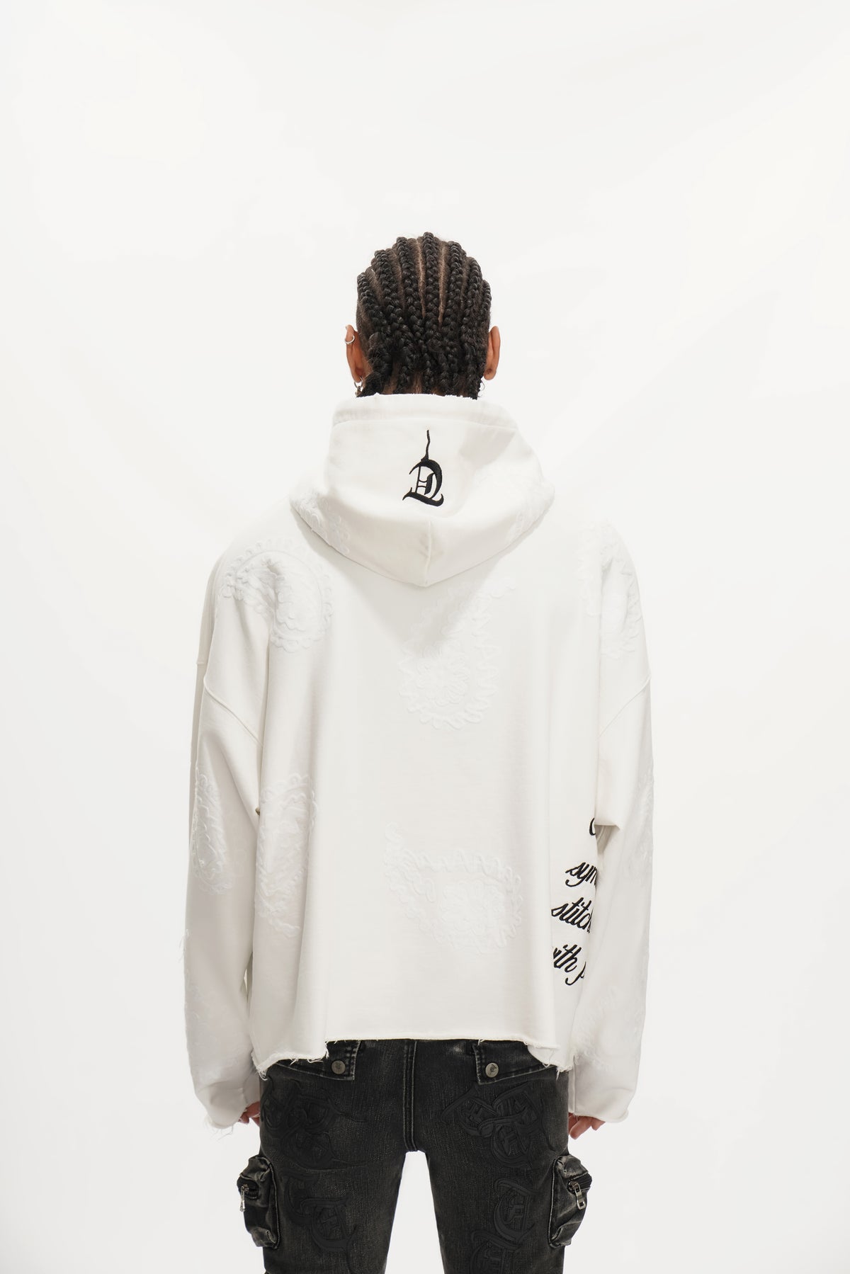 PAISLEY COMMAND" White Hoodie -