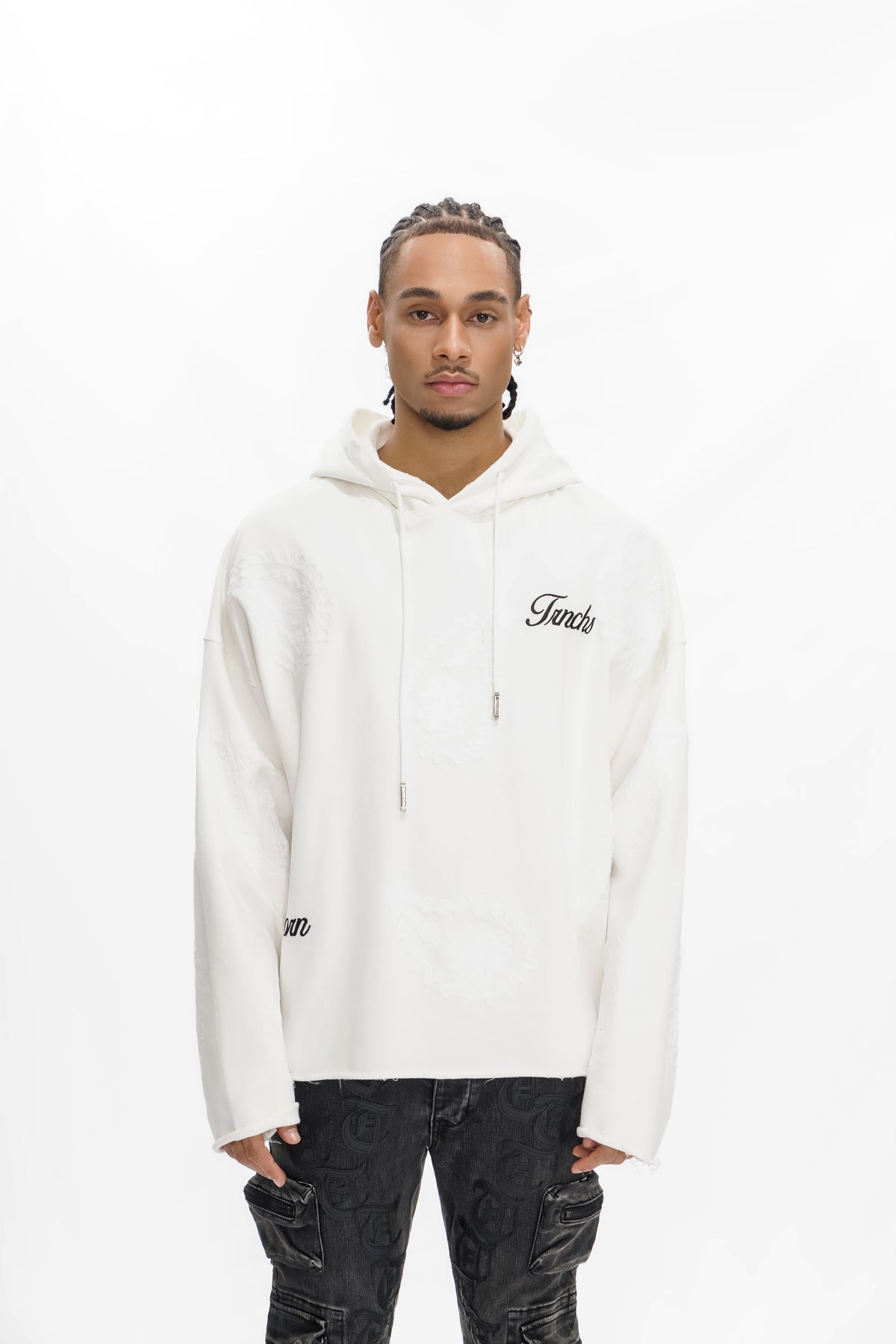PAISLEY COMMAND" White Hoodie -