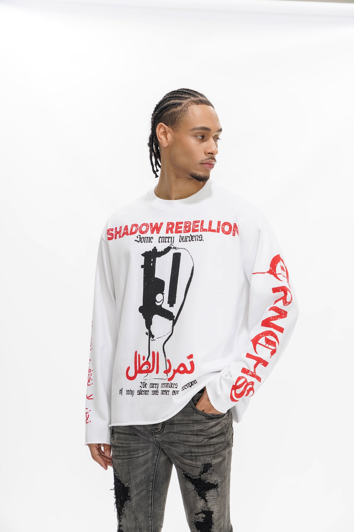 SHADOW REBELLION White Long Sleeve -