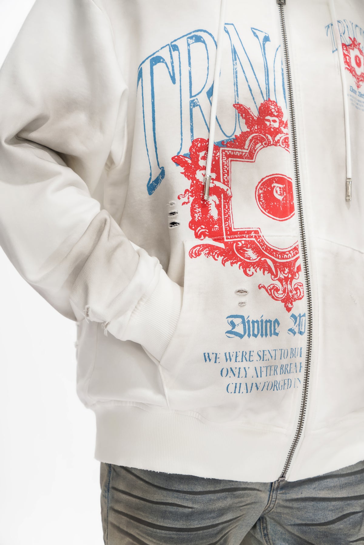 DIVINE WAR White Hoodie -