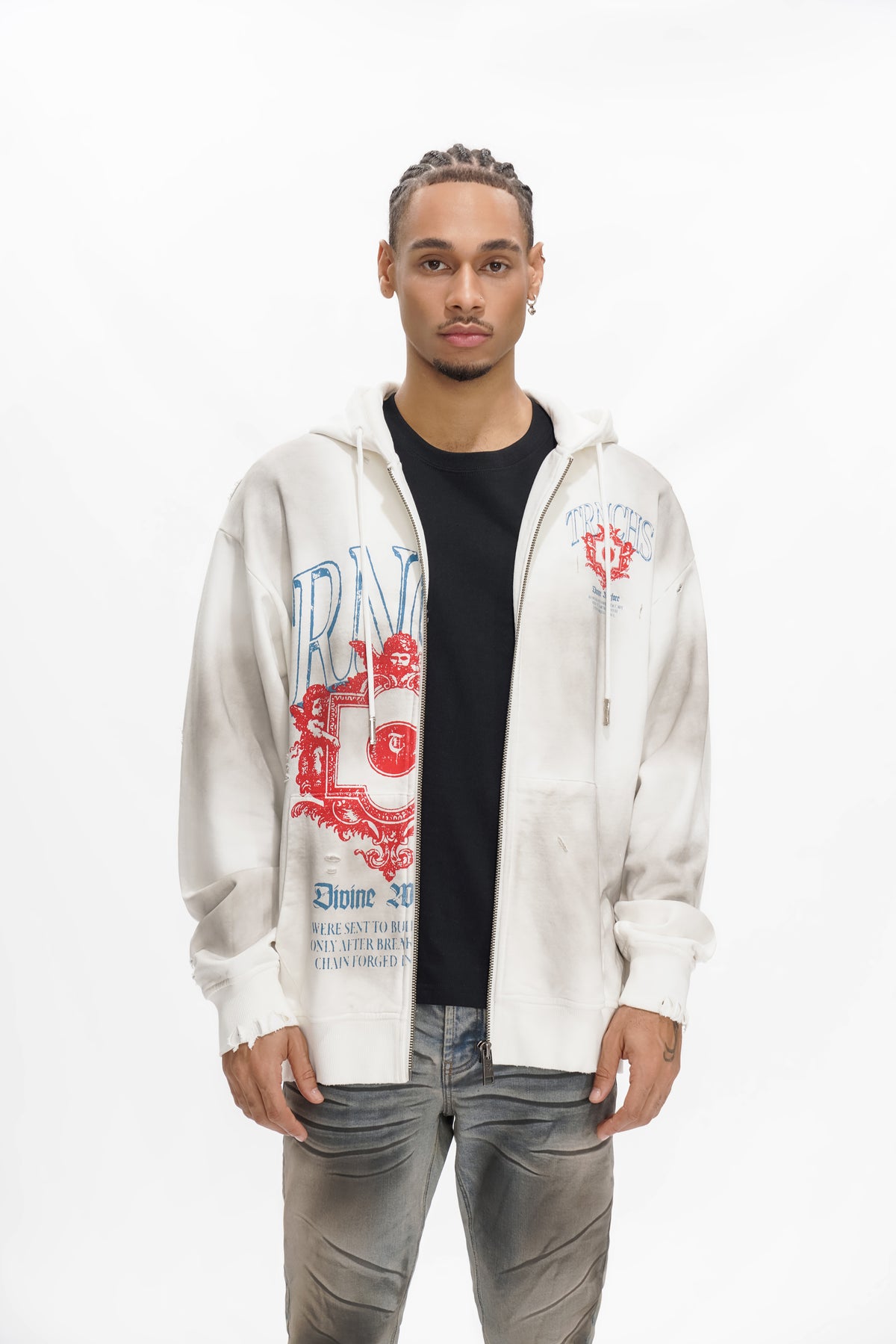 DIVINE WAR White Hoodie -