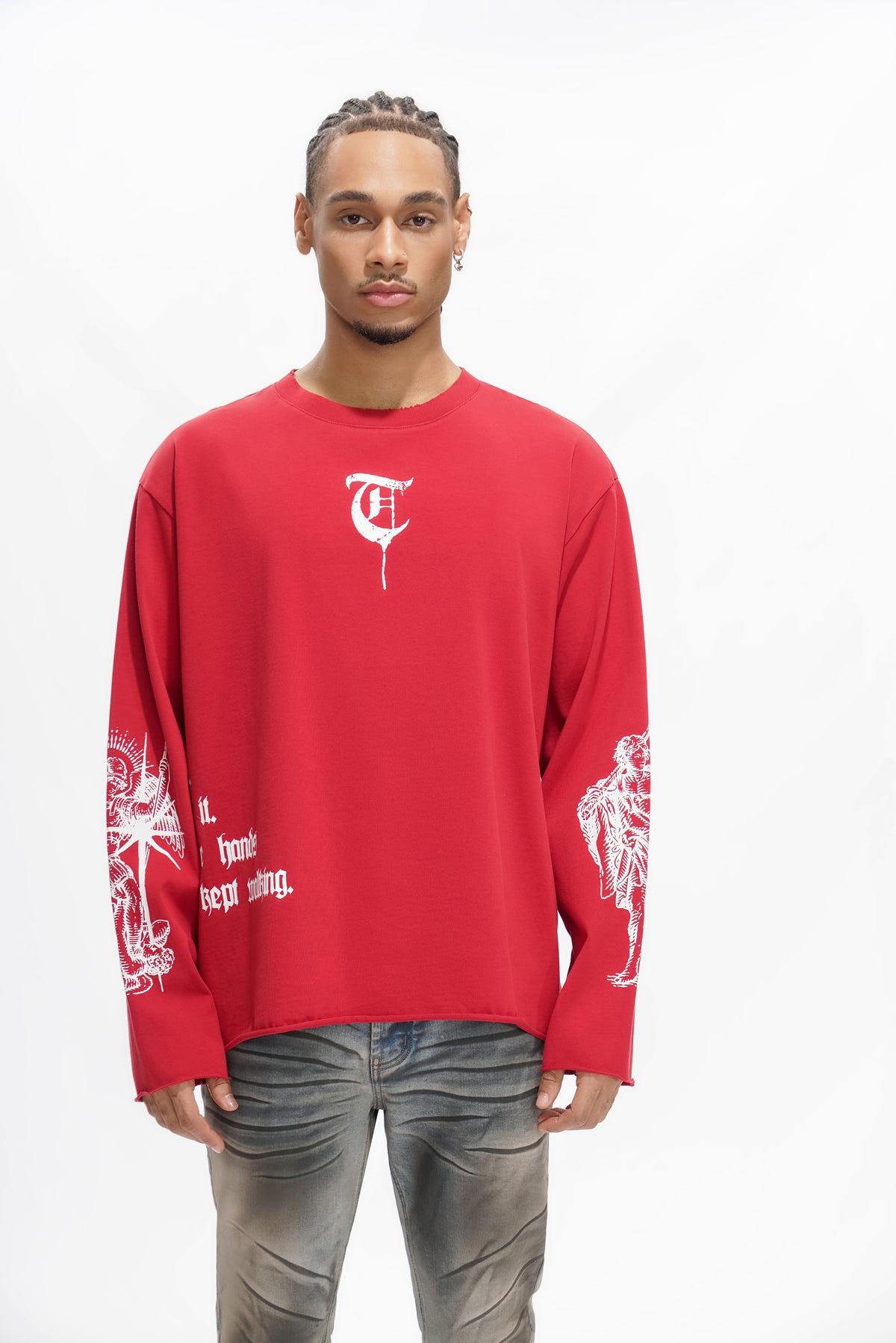 "BUILT BY BLOOD" Red Long Sleeve