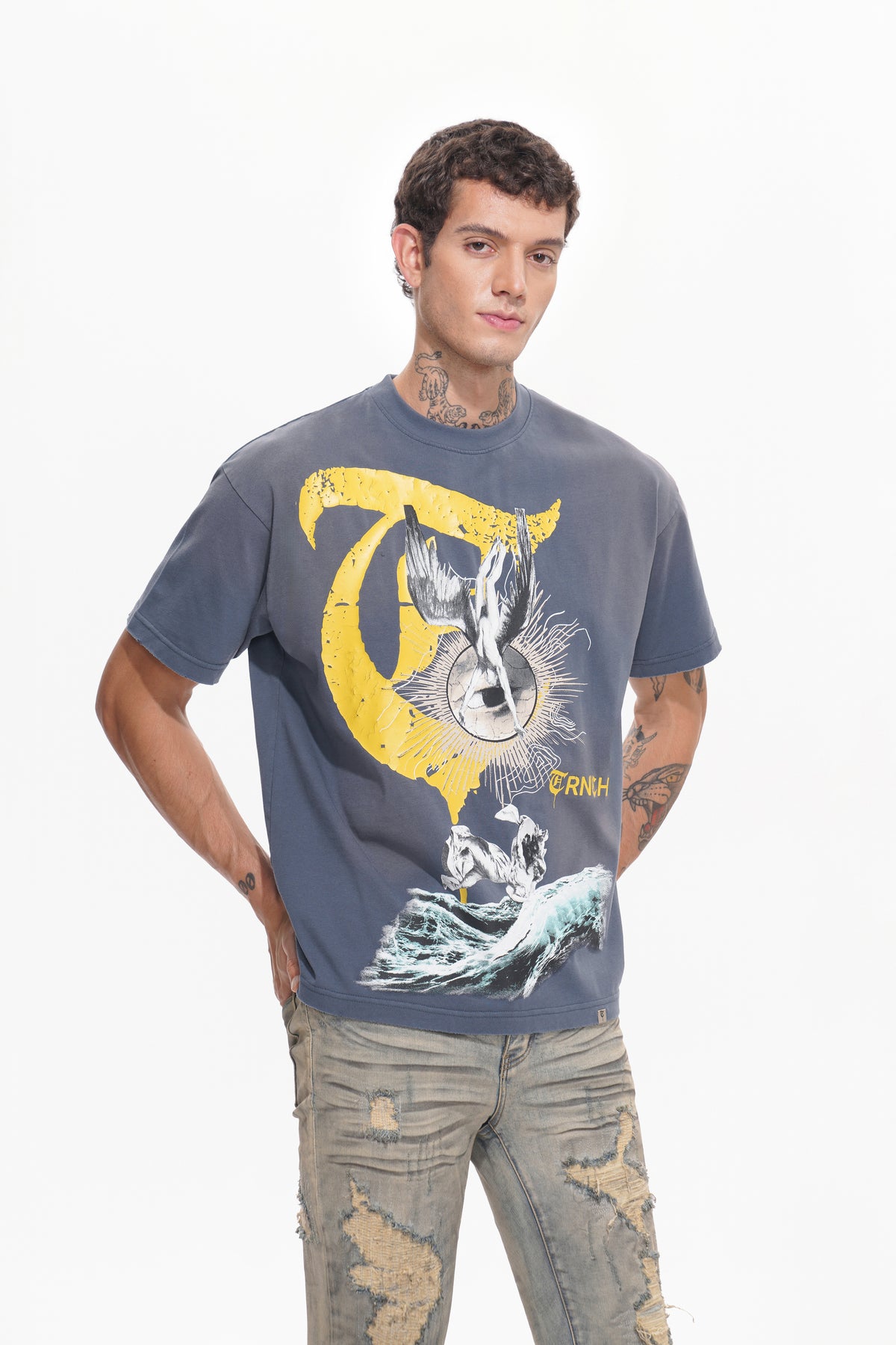 WEIGHT OF WINGS Navy Blue Tee-