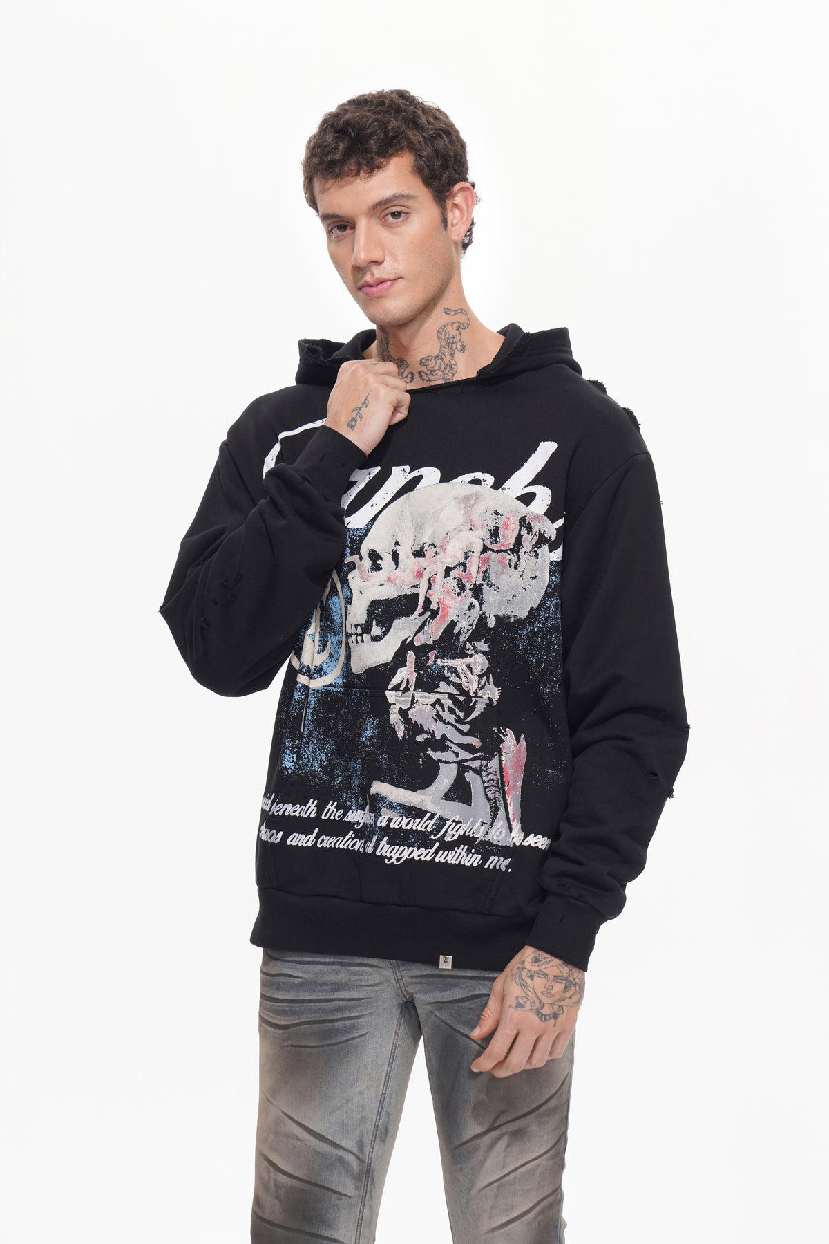 Sweat à capuche noir UNSEEN WARS
