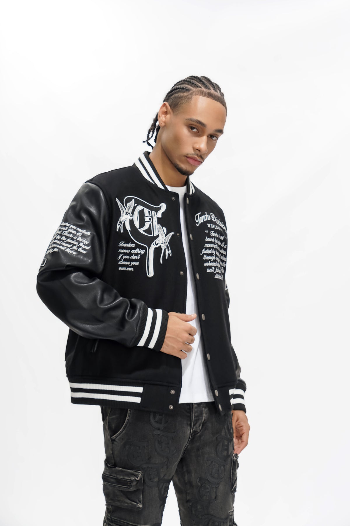 LEAD THE PACK Schwarze Collegejacke