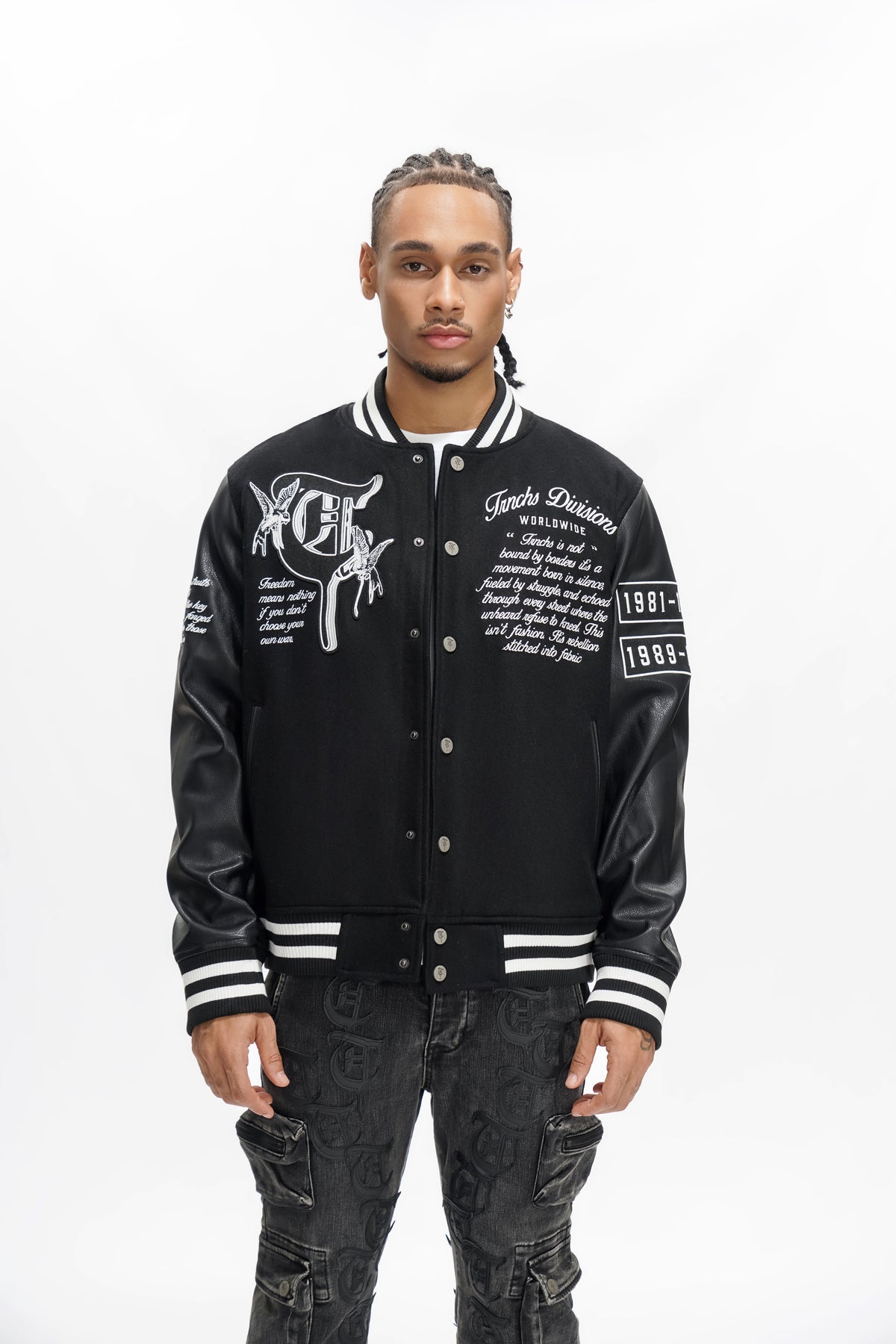 LEAD THE PACK Black Varsity Jacket-