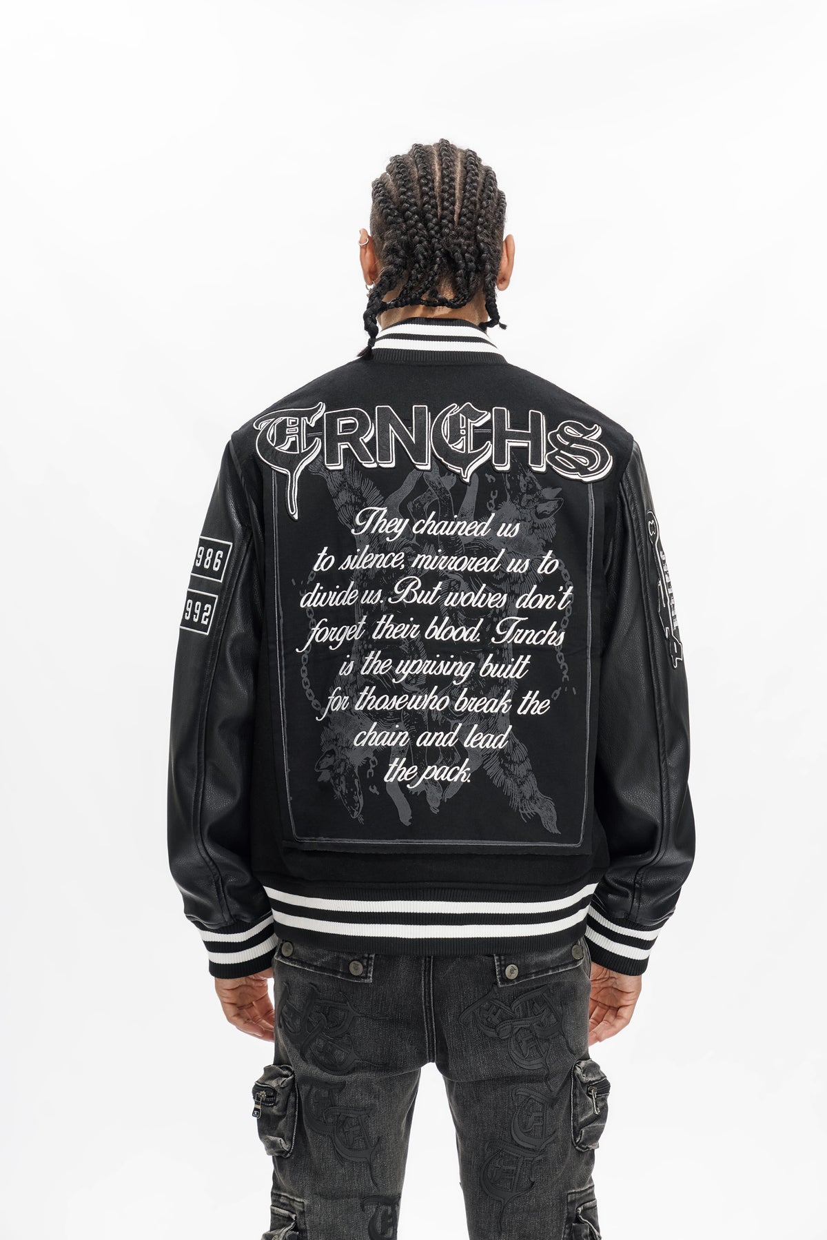 LEAD THE PACK Schwarze Collegejacke