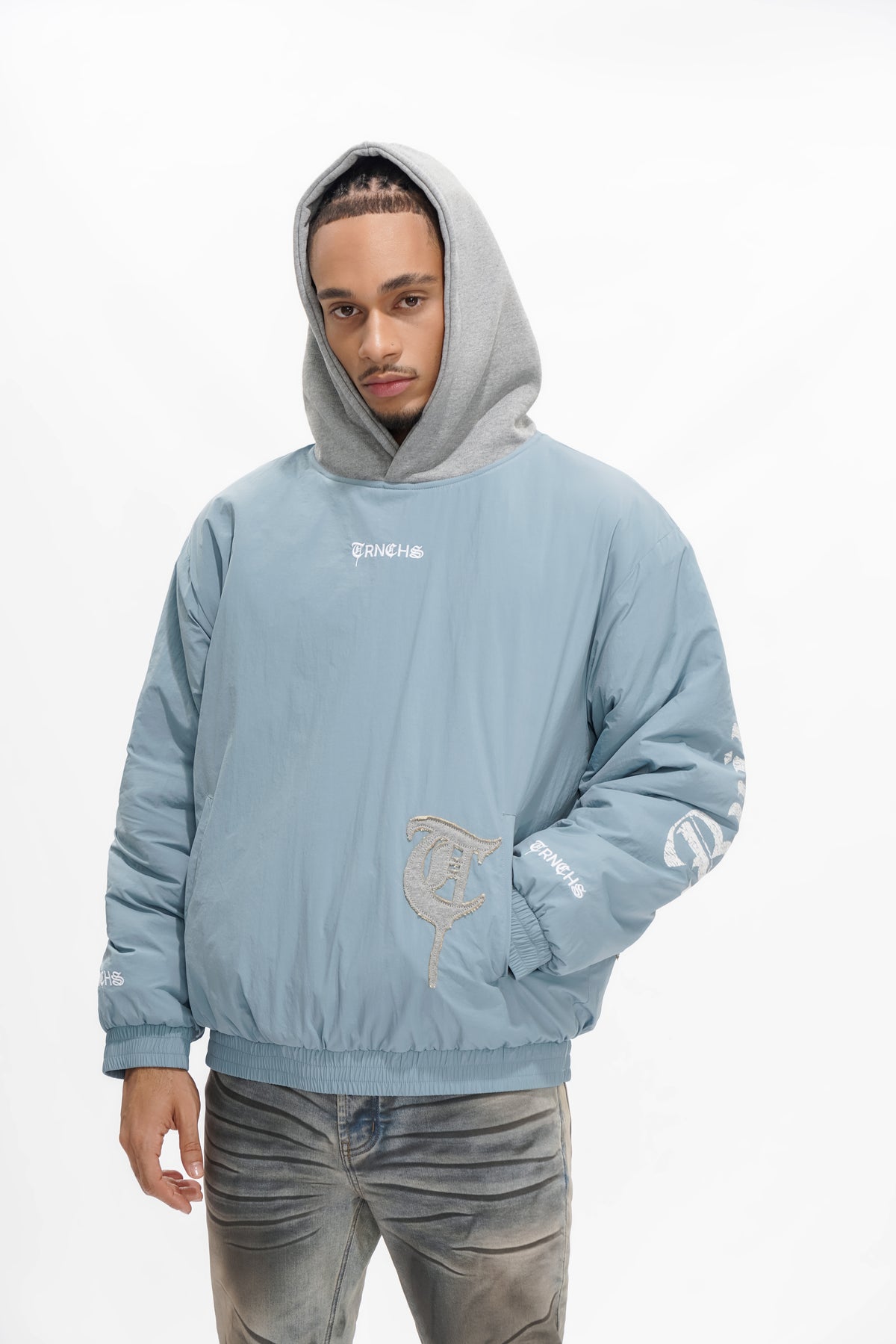 HEAVEN'S ARMOR Slate Blue Hoodie Jacket-