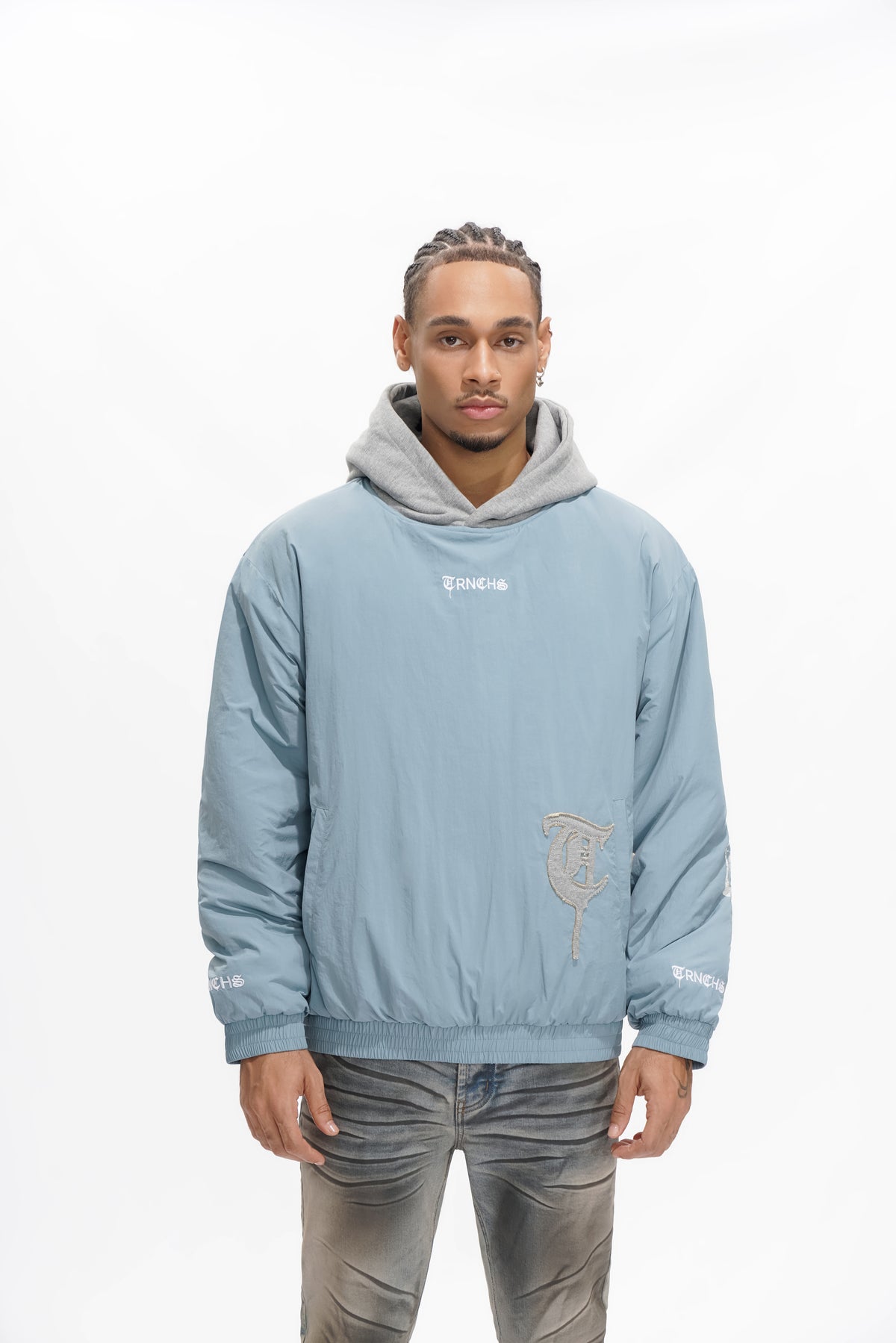 HEAVEN'S ARMOR Slate Blue Hoodie Jacket-