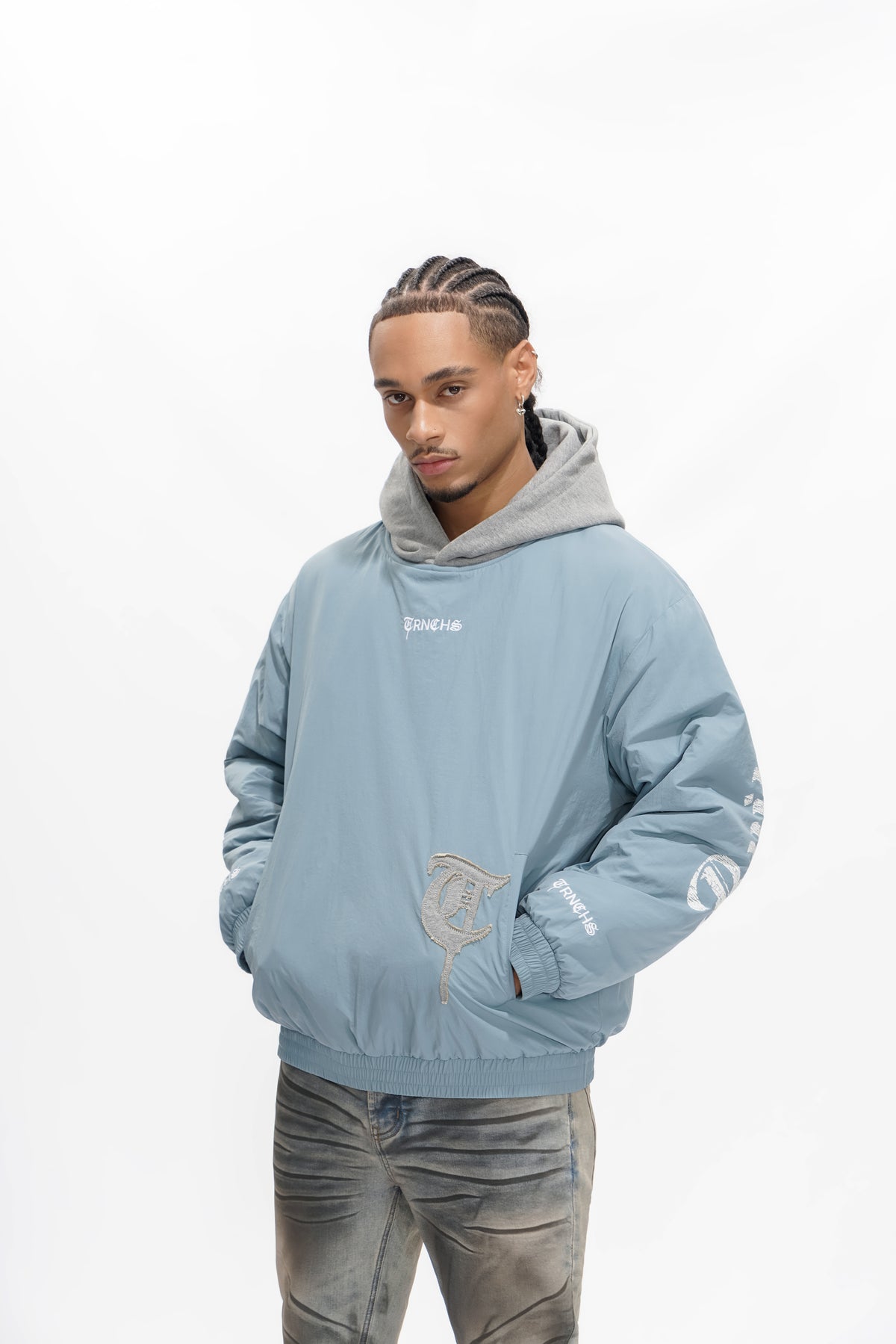 HEAVEN'S ARMOR Slate Blue Hoodie Jacket-
