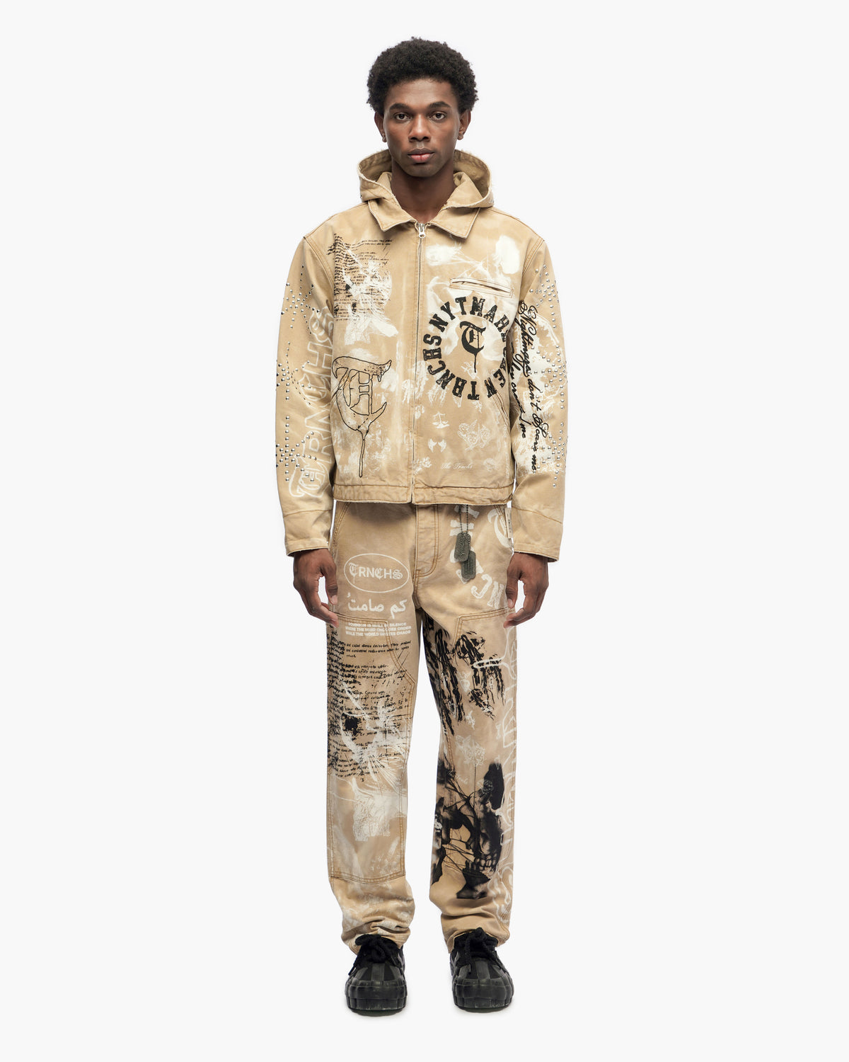 Built By Blood Vintage Light Khaki Hoodie