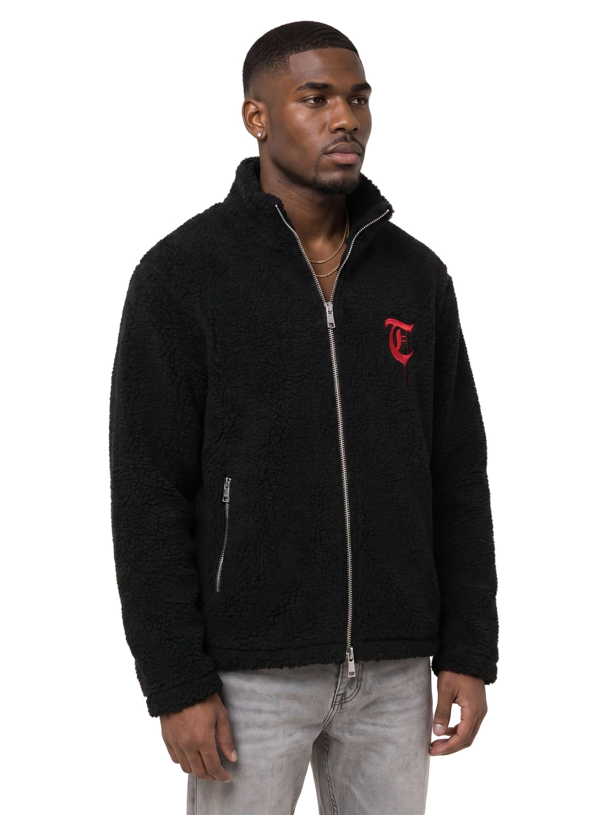 WOOL SWEATER Black/Red Sweater -