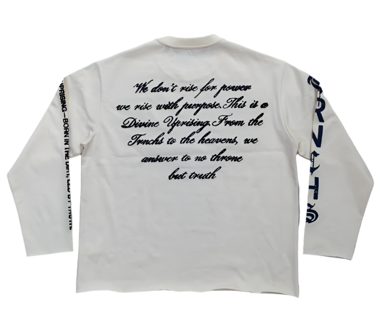 DIVINE UPRISING T-shirt blanc à manches longues