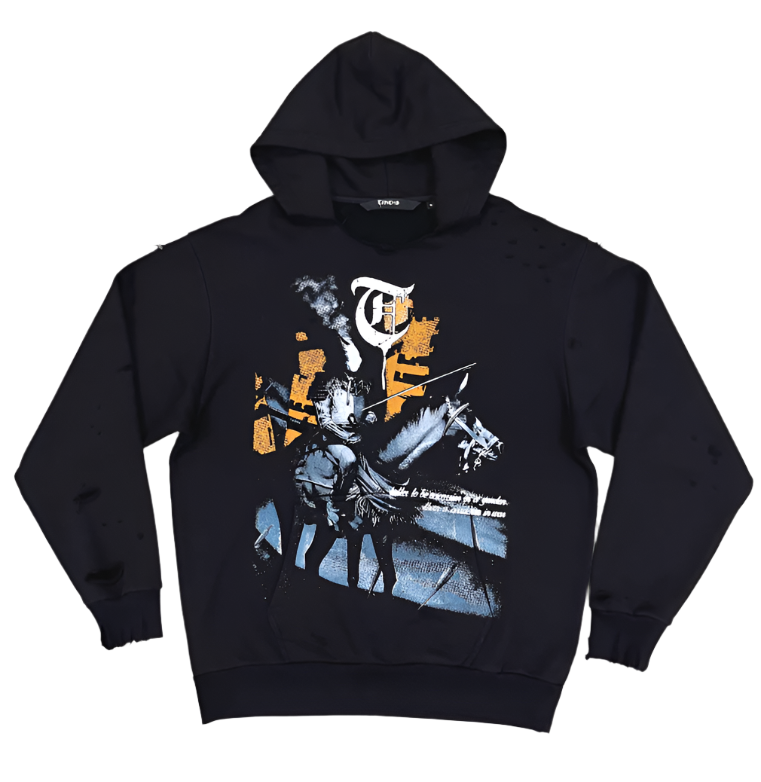 WARRIOR IN THE GARDEN Black Hoodie-