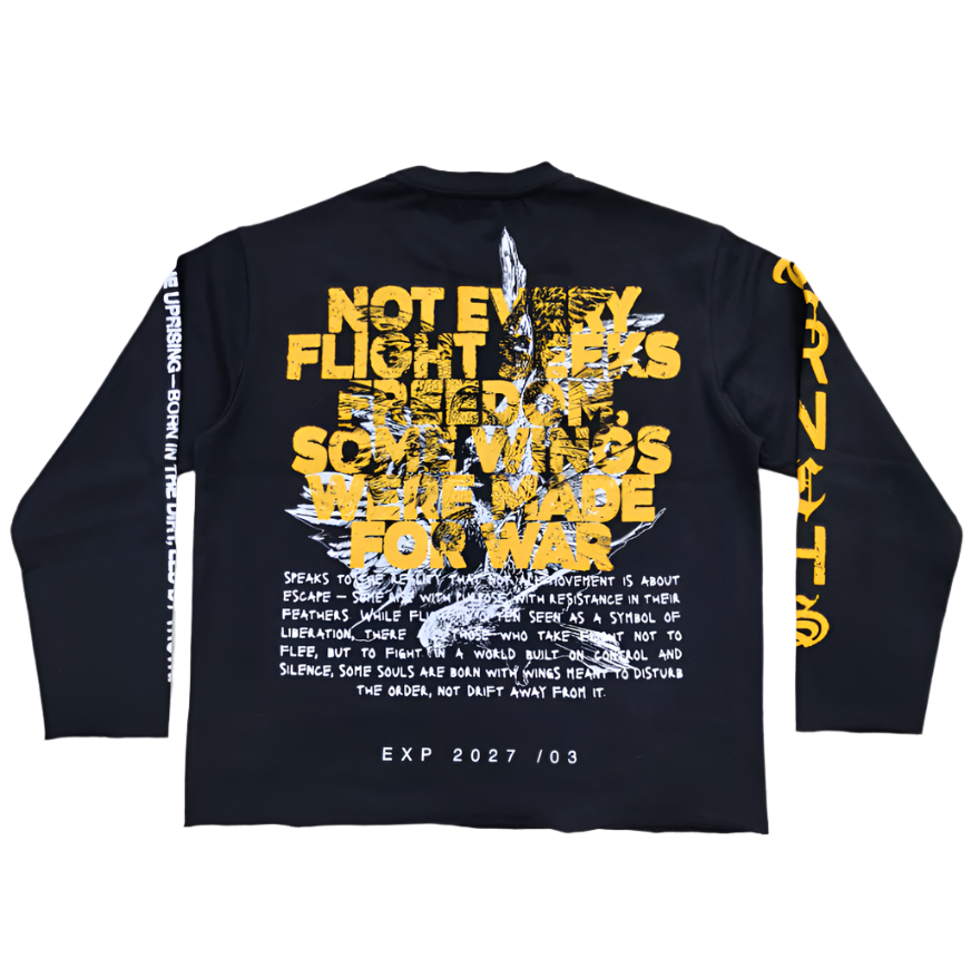 WINGS FOR WAR Black Long Sleeve-