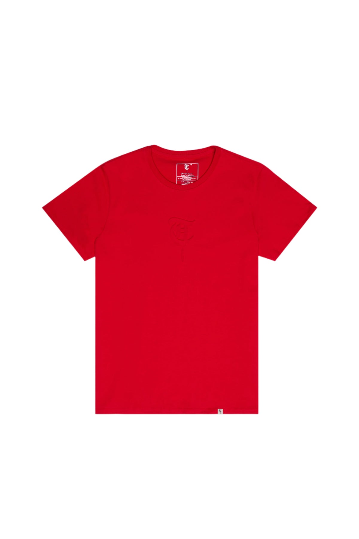 Rotes T-Shirt mit „T“-Monogramm-Logo 