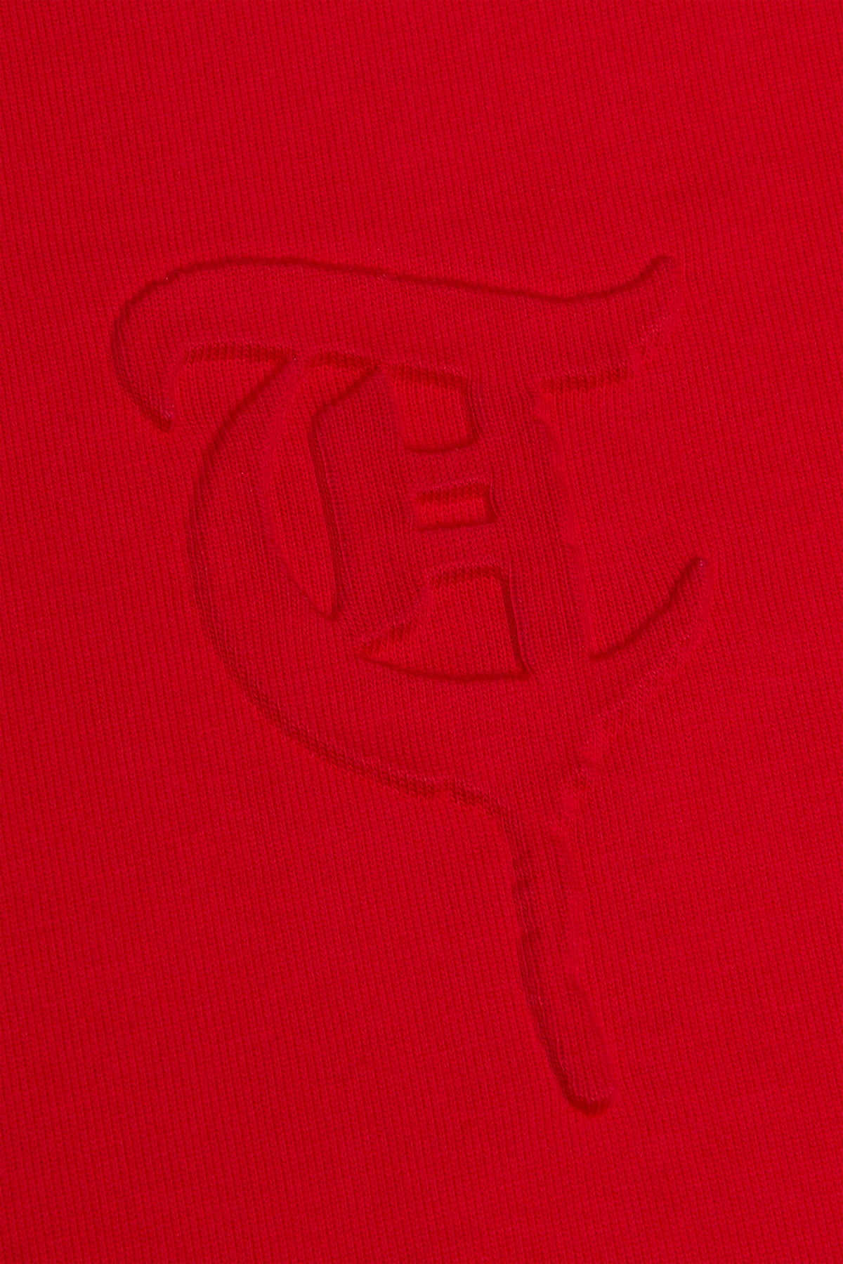 Rotes T-Shirt mit „T“-Monogramm-Logo 