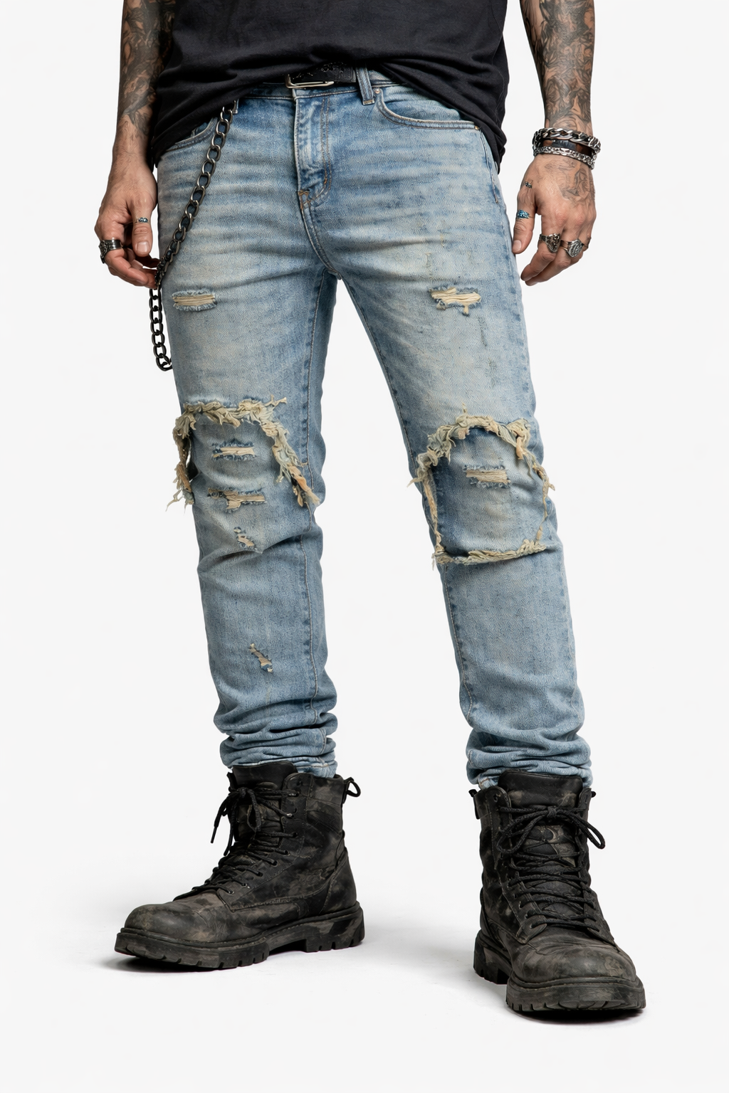 TA'IZZ Light Wash Skinny Denim-