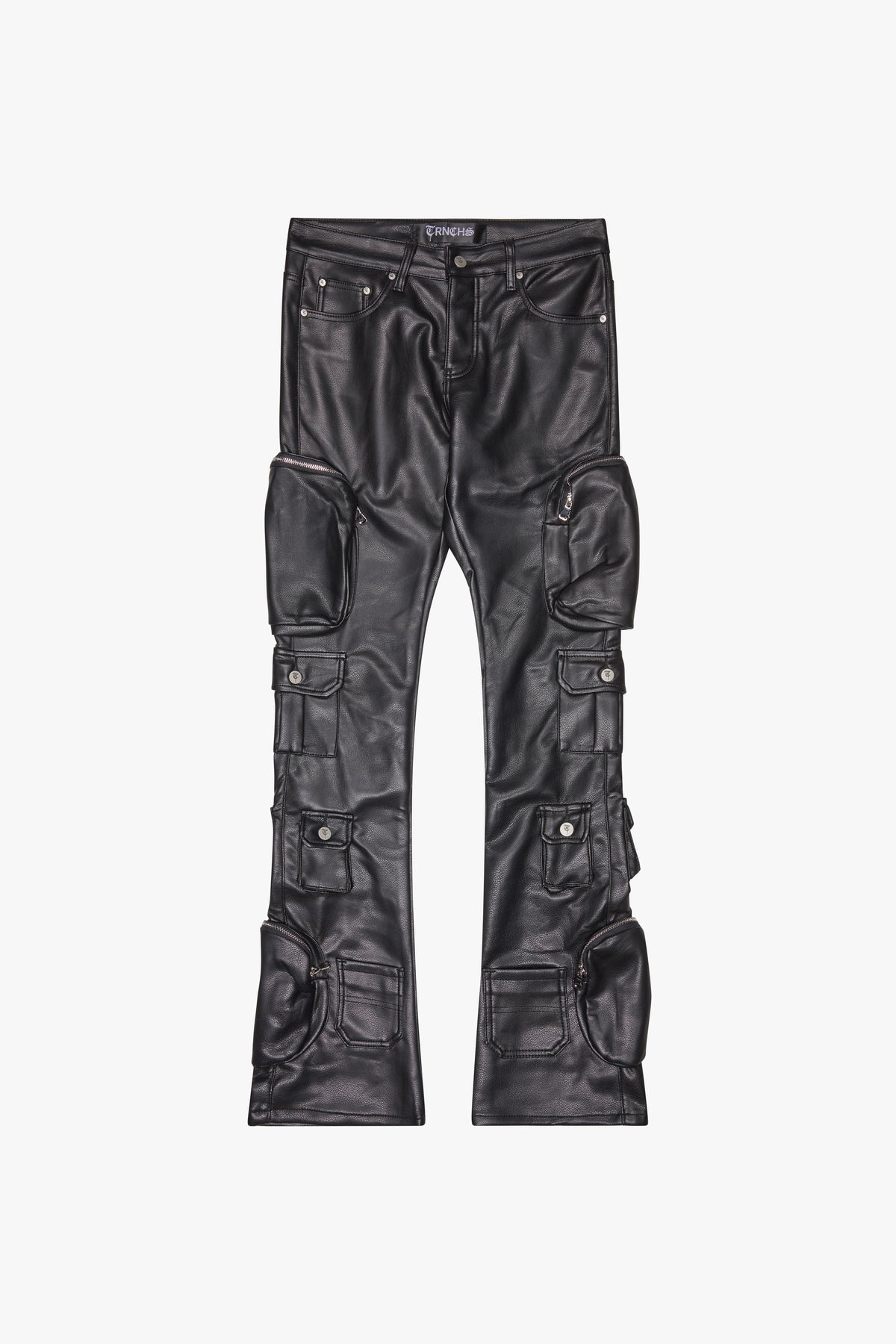 KHURASAN Black Leather Denim-